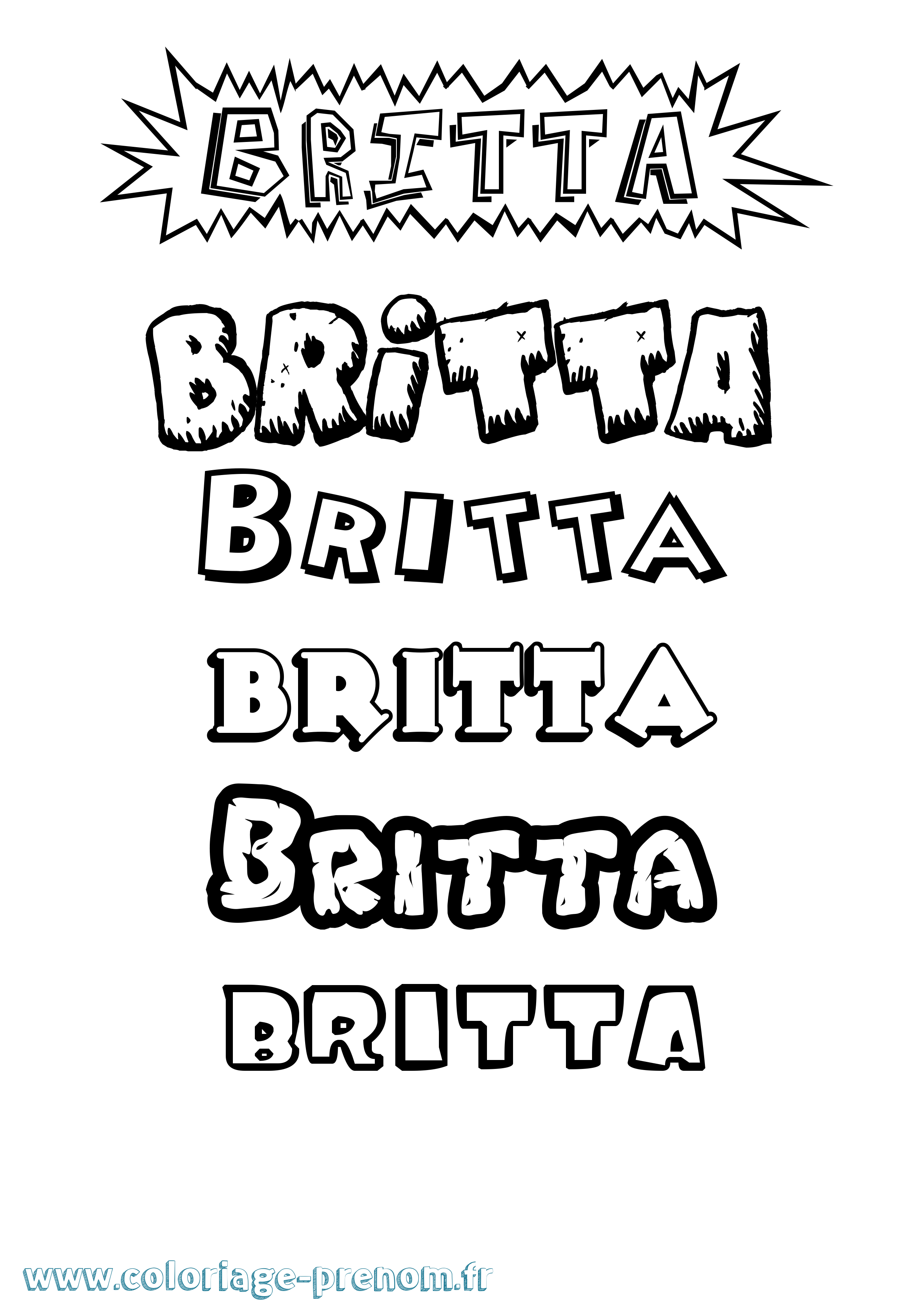 Coloriage Britta Dessin Animé Coloriage prénom Britta Dessin Animé