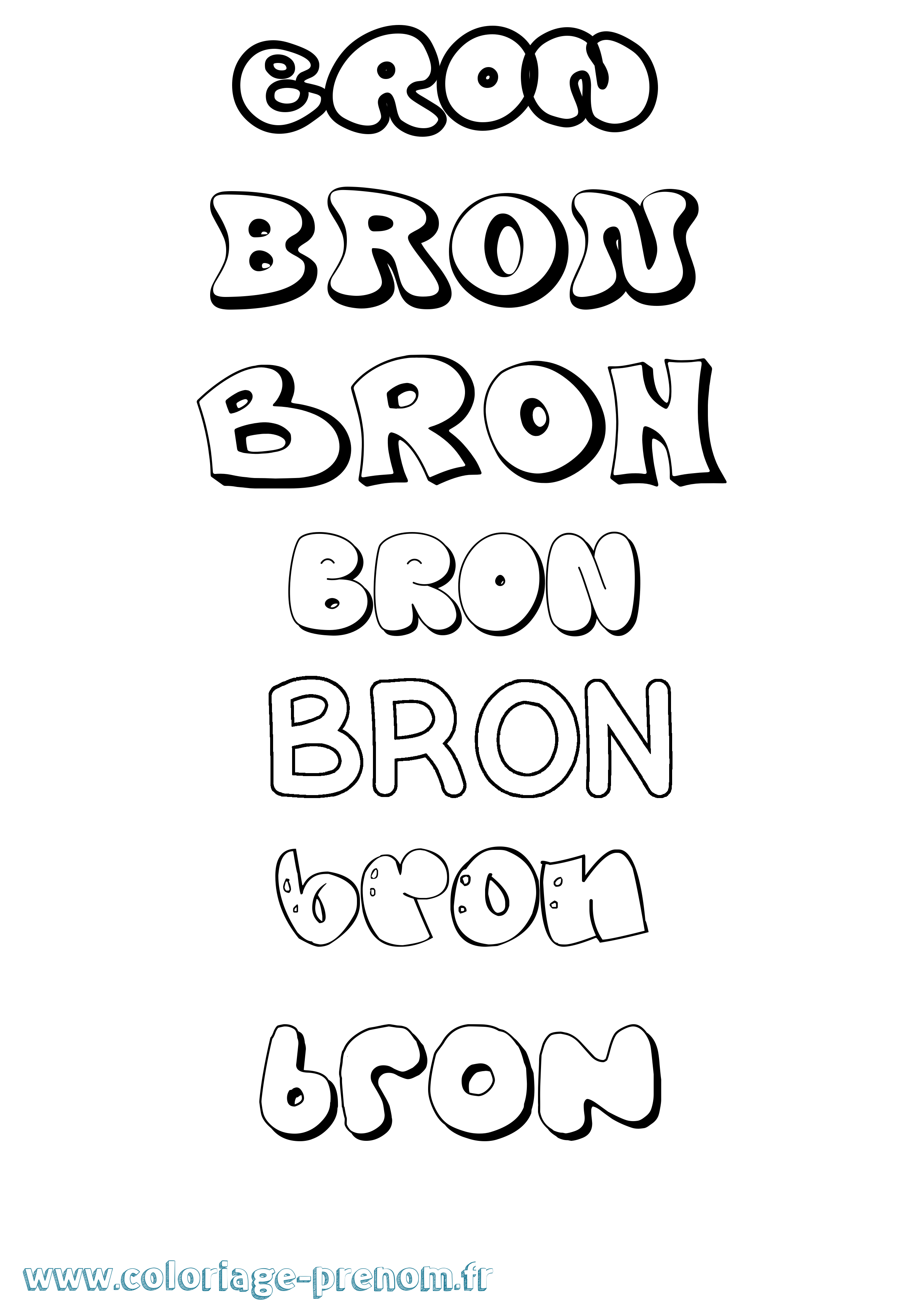 Coloriage Bron Bubble Coloriage prénom Bron Bubble