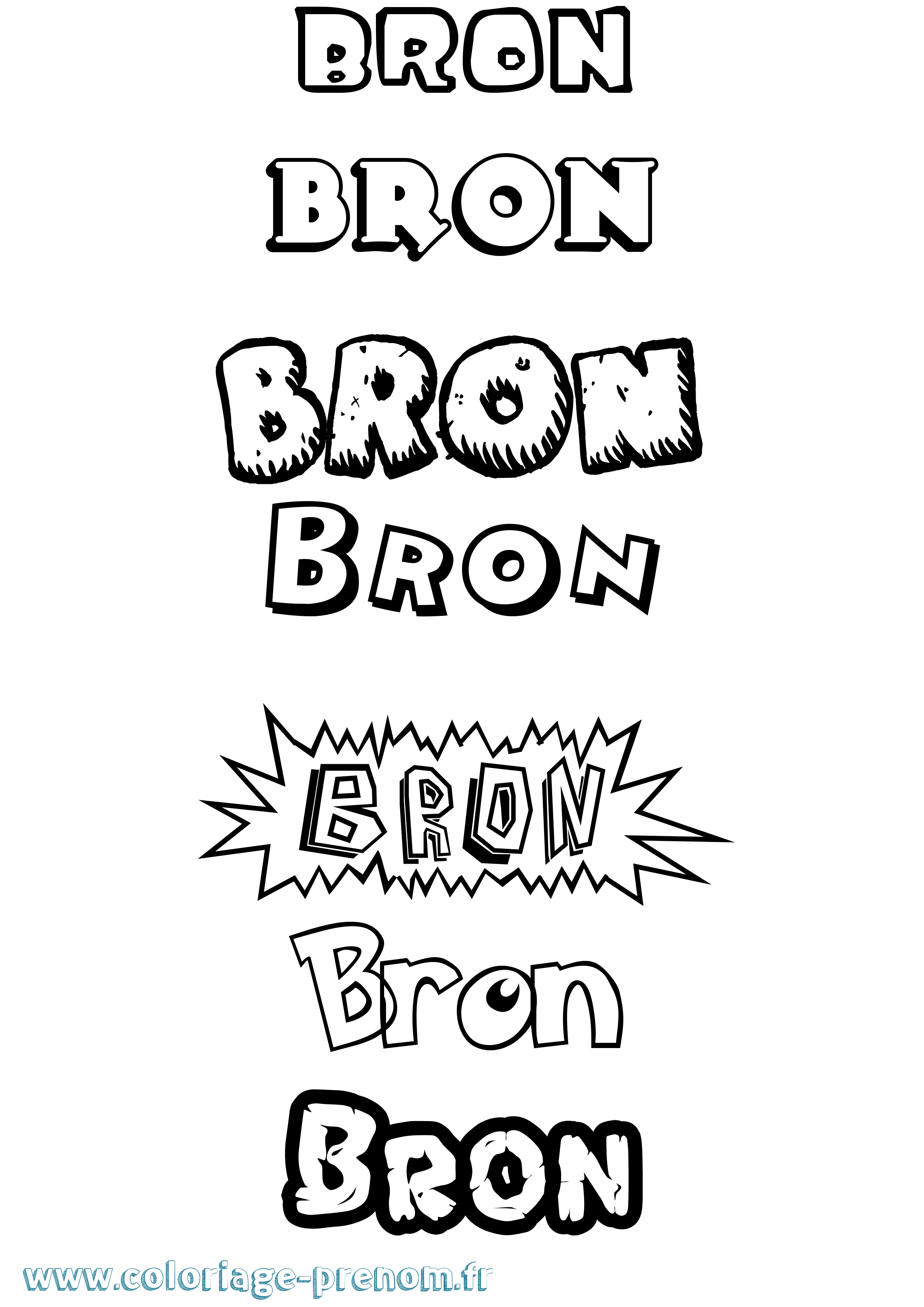Coloriage Bron Dessin Animé Coloriage prénom Bron Dessin Animé