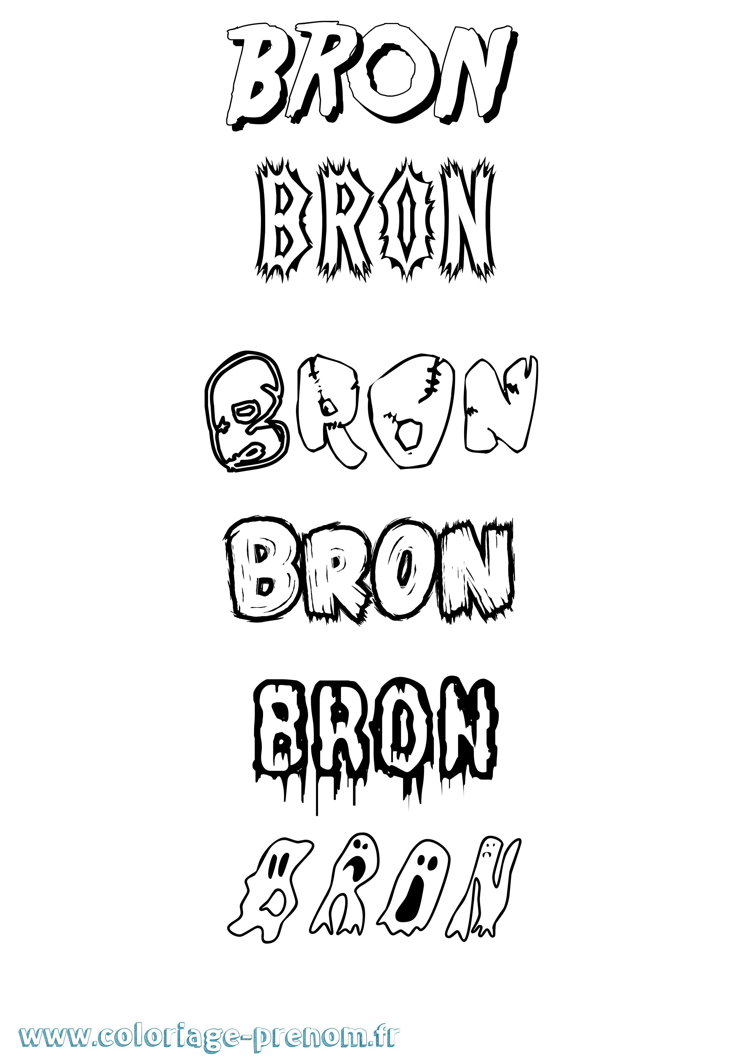 Coloriage Bron Frisson Coloriage prénom Bron Frisson