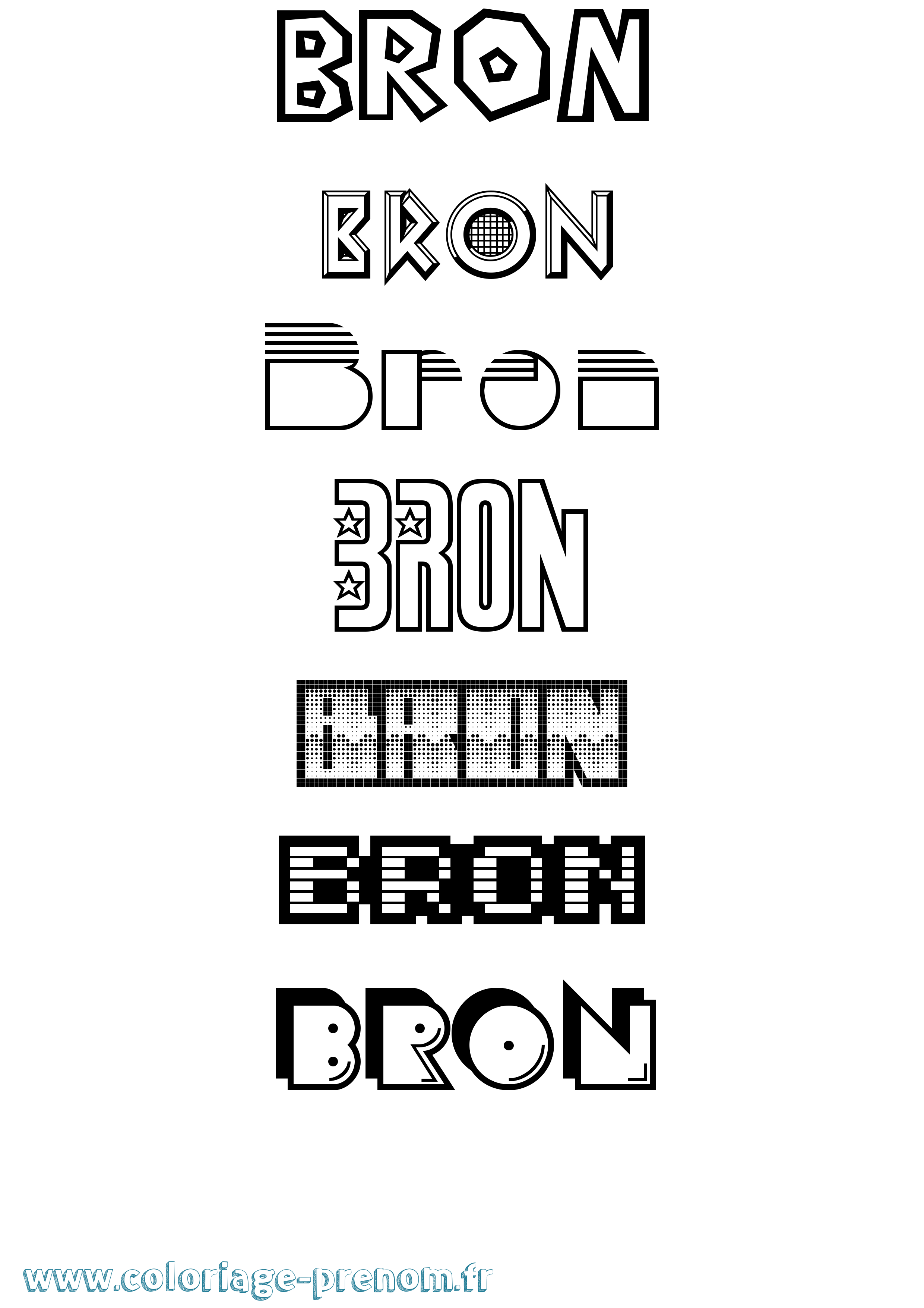 Coloriage Bron Jeux Vidéos Coloriage prénom Bron Jeux Vidéos