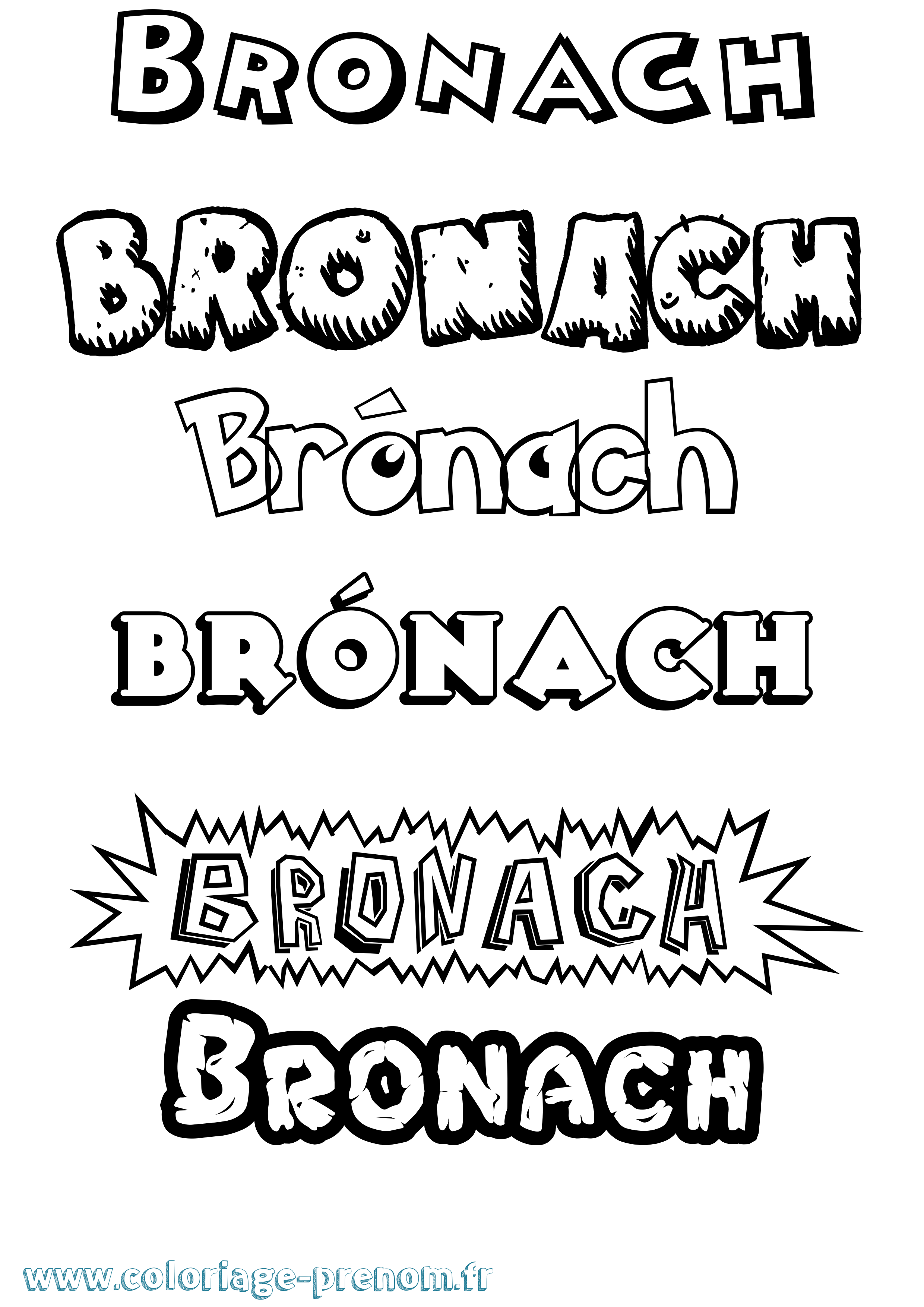 Coloriage Brónach Dessin Animé Coloriage prénom Brónach Dessin Animé