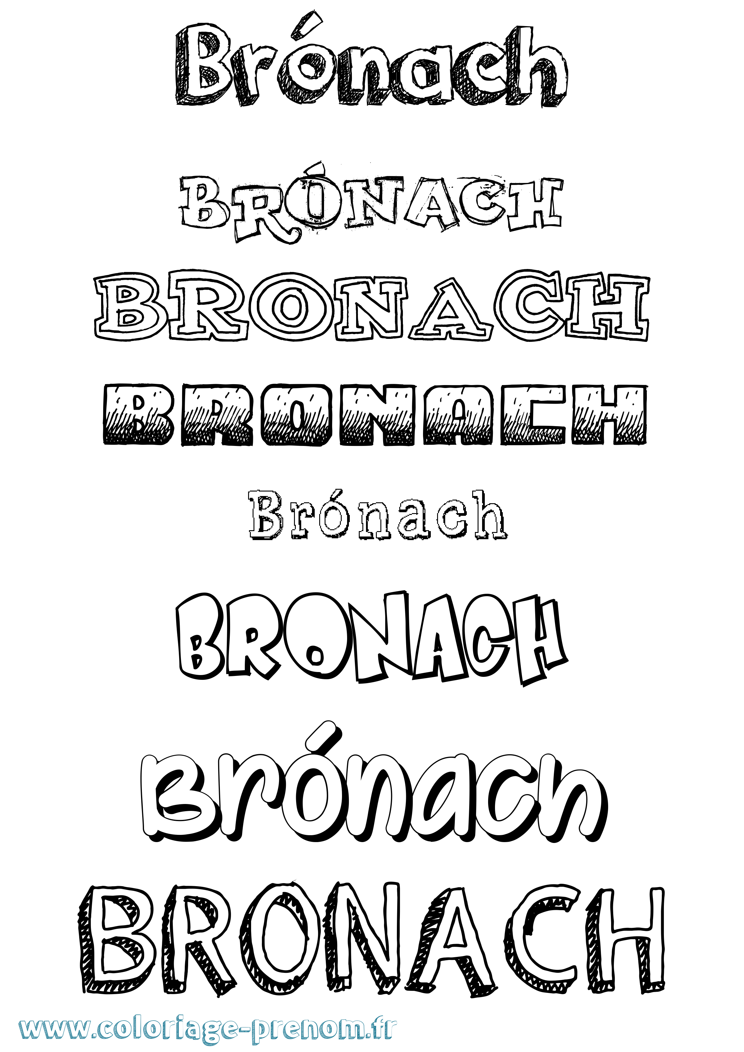 Coloriage Brónach Dessiné Coloriage prénom Brónach Dessiné