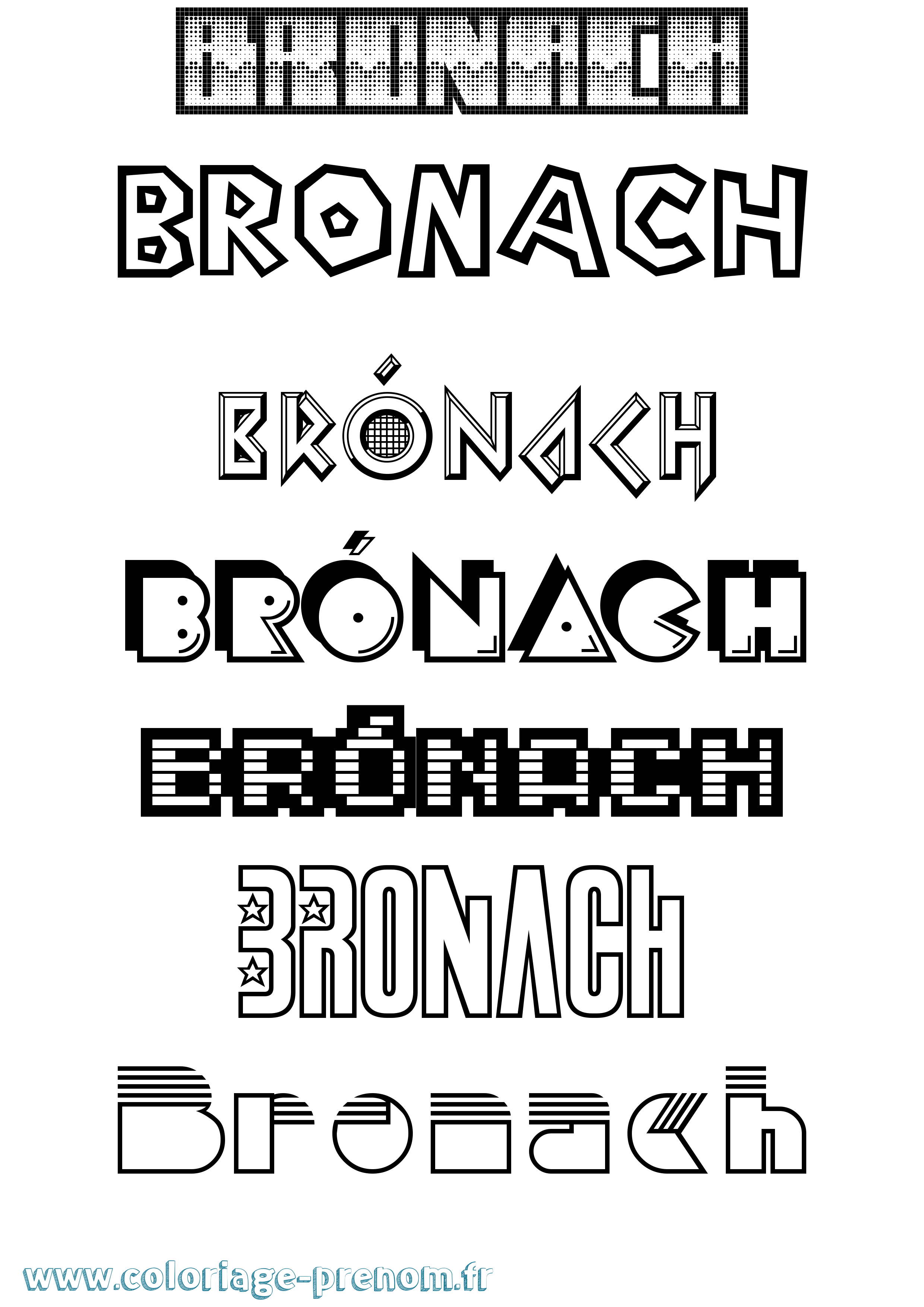 Coloriage Brónach Jeux Vidéos Coloriage prénom Brónach Jeux Vidéos