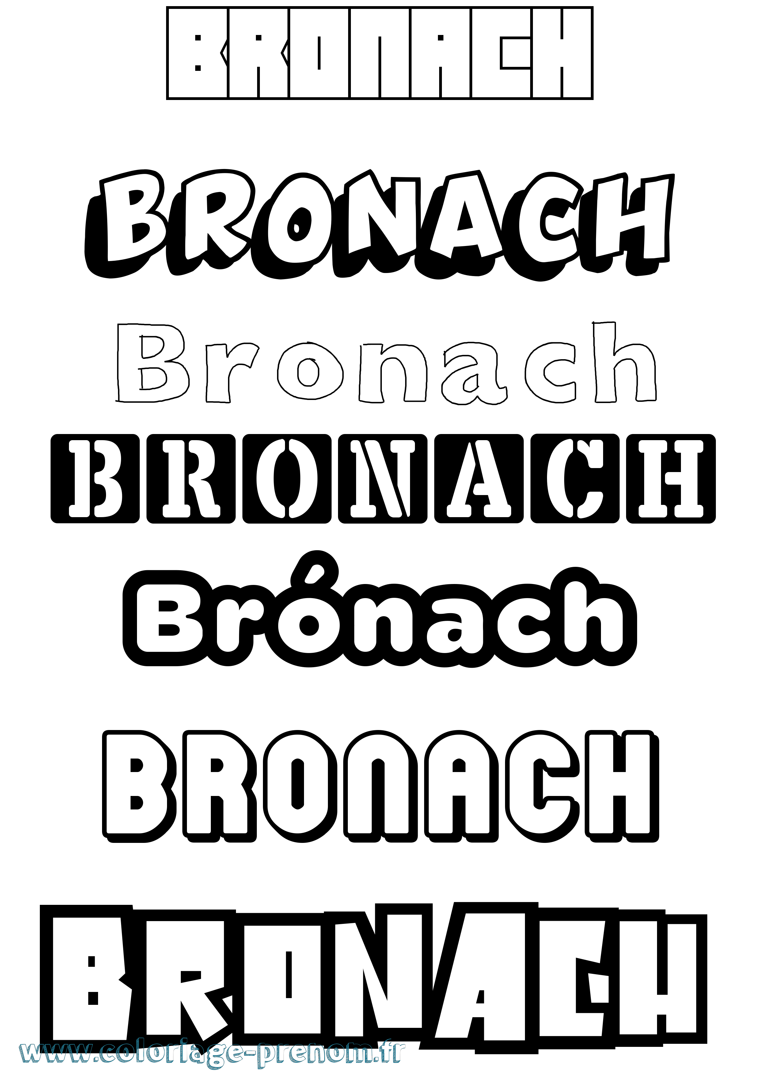 Coloriage Brónach Simple Coloriage prénom Brónach Simple