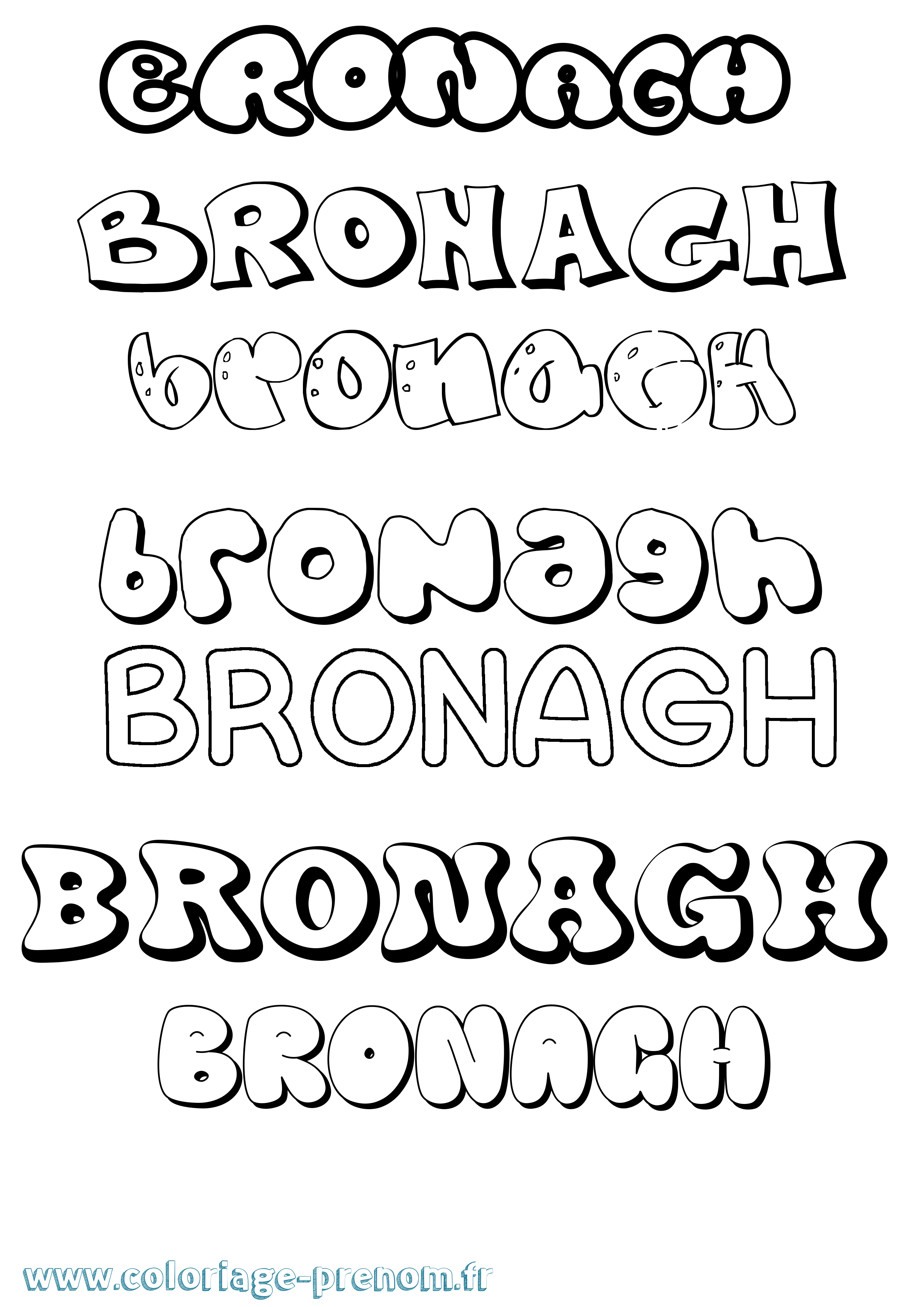 Coloriage Bronagh Bubble Coloriage prénom Bronagh Bubble