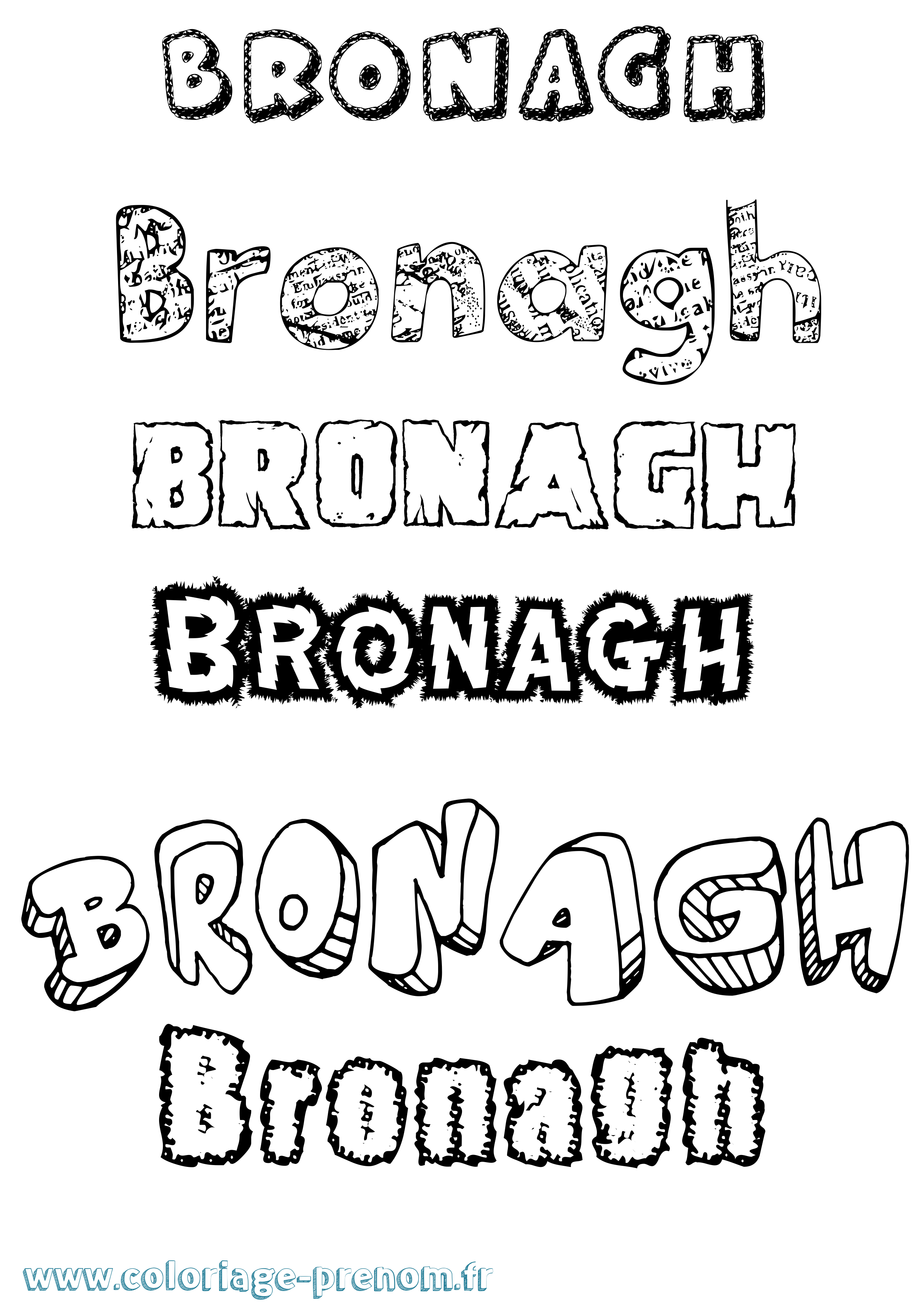 Coloriage Bronagh Destructuré Coloriage prénom Bronagh Destructuré