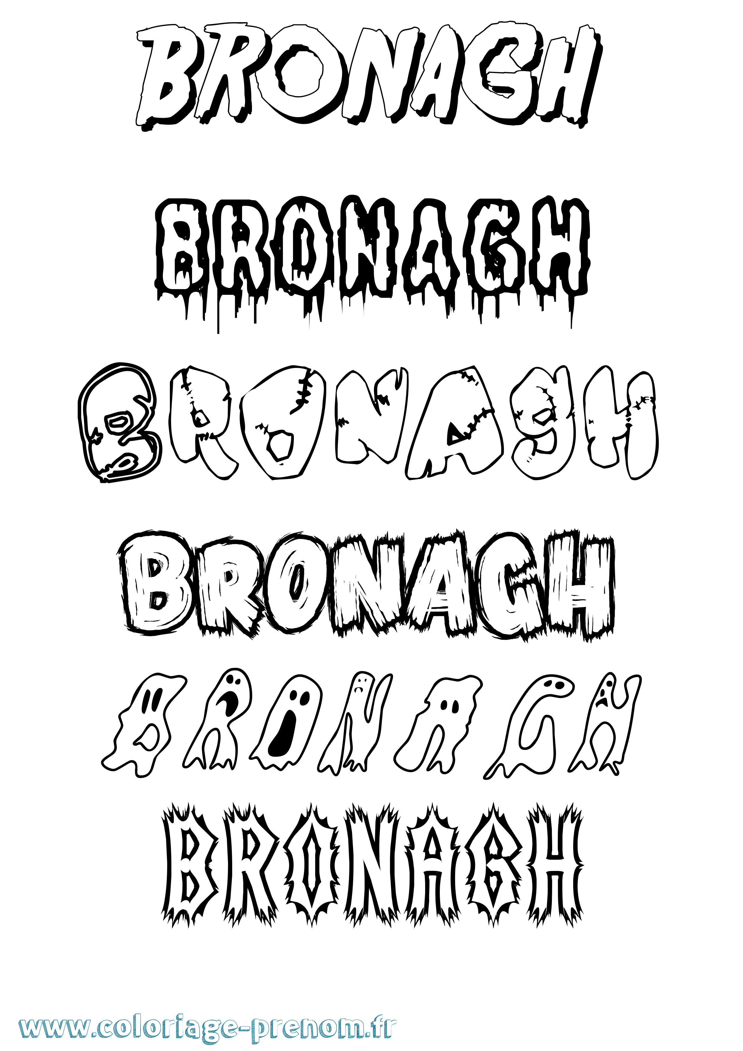 Coloriage Bronagh Frisson Coloriage prénom Bronagh Frisson