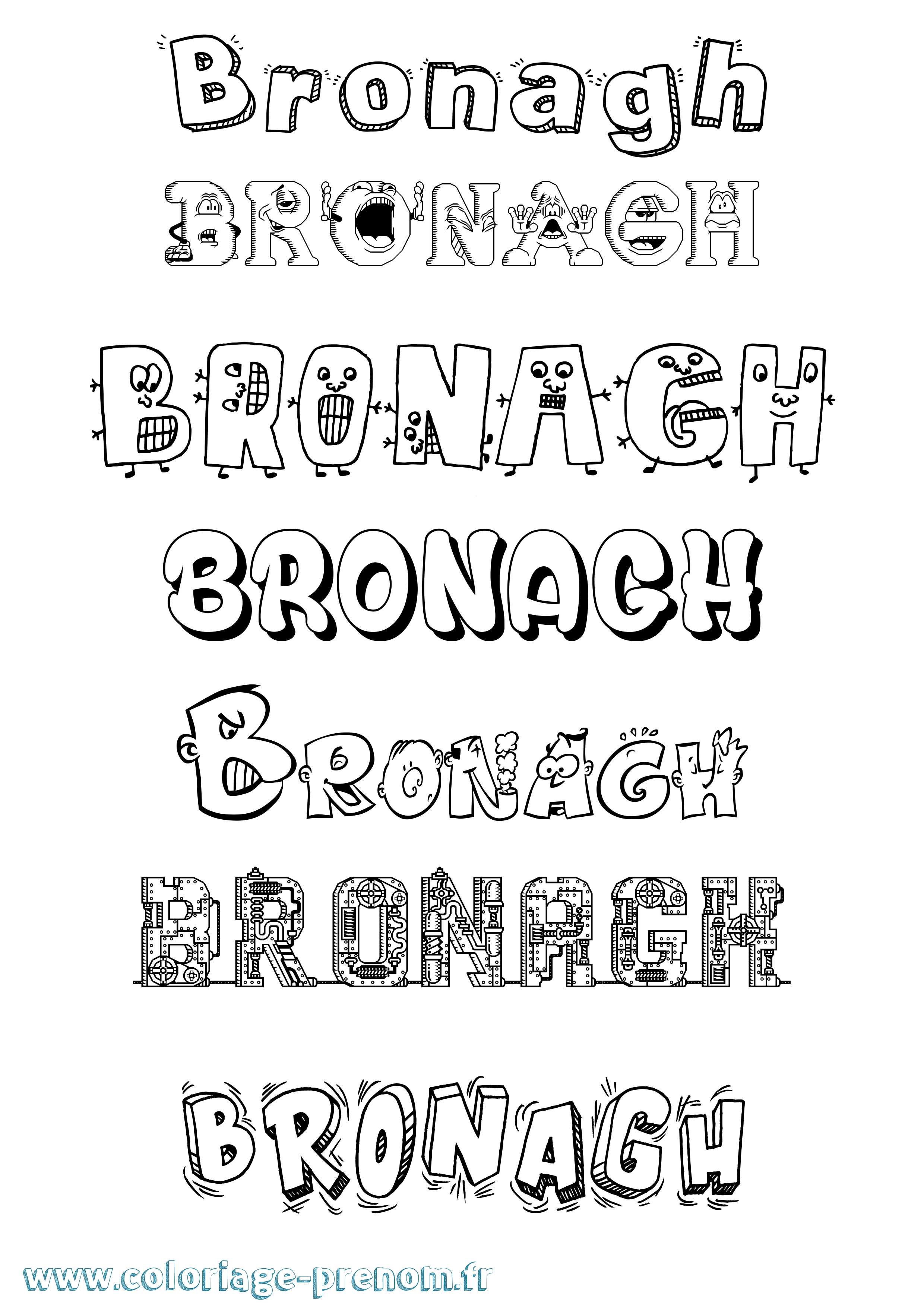 Coloriage Bronagh Fun Coloriage prénom Bronagh Fun