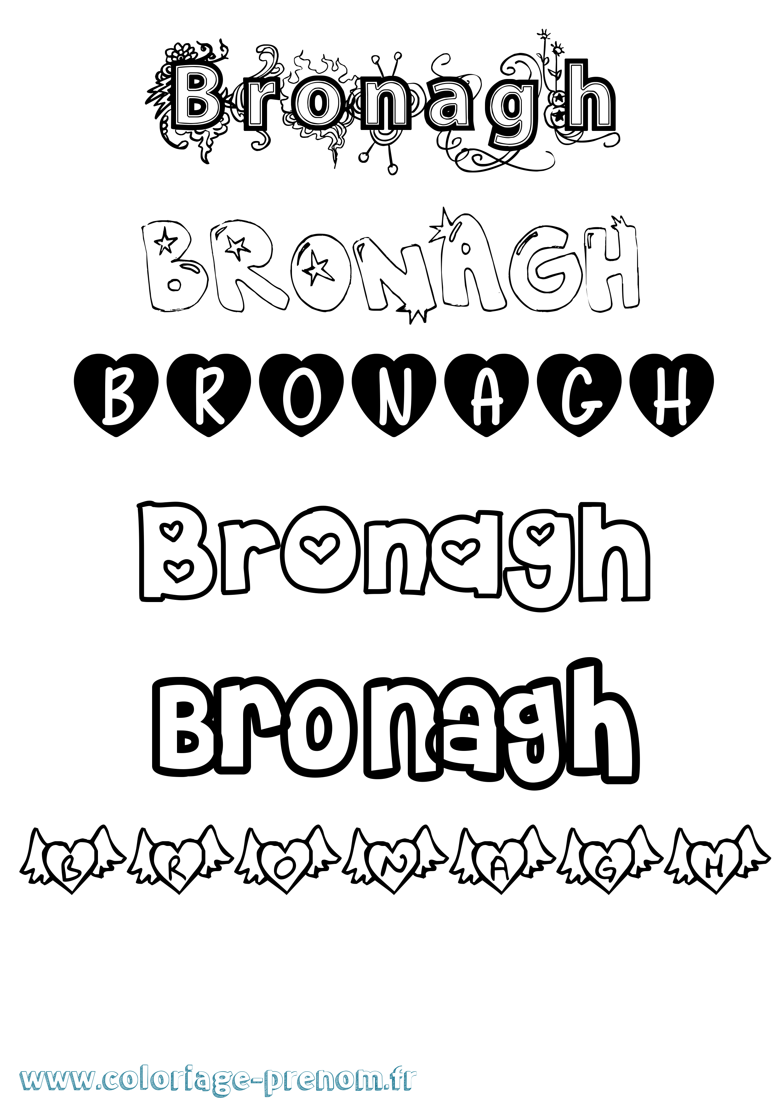 Coloriage Bronagh Girly Coloriage prénom Bronagh Girly