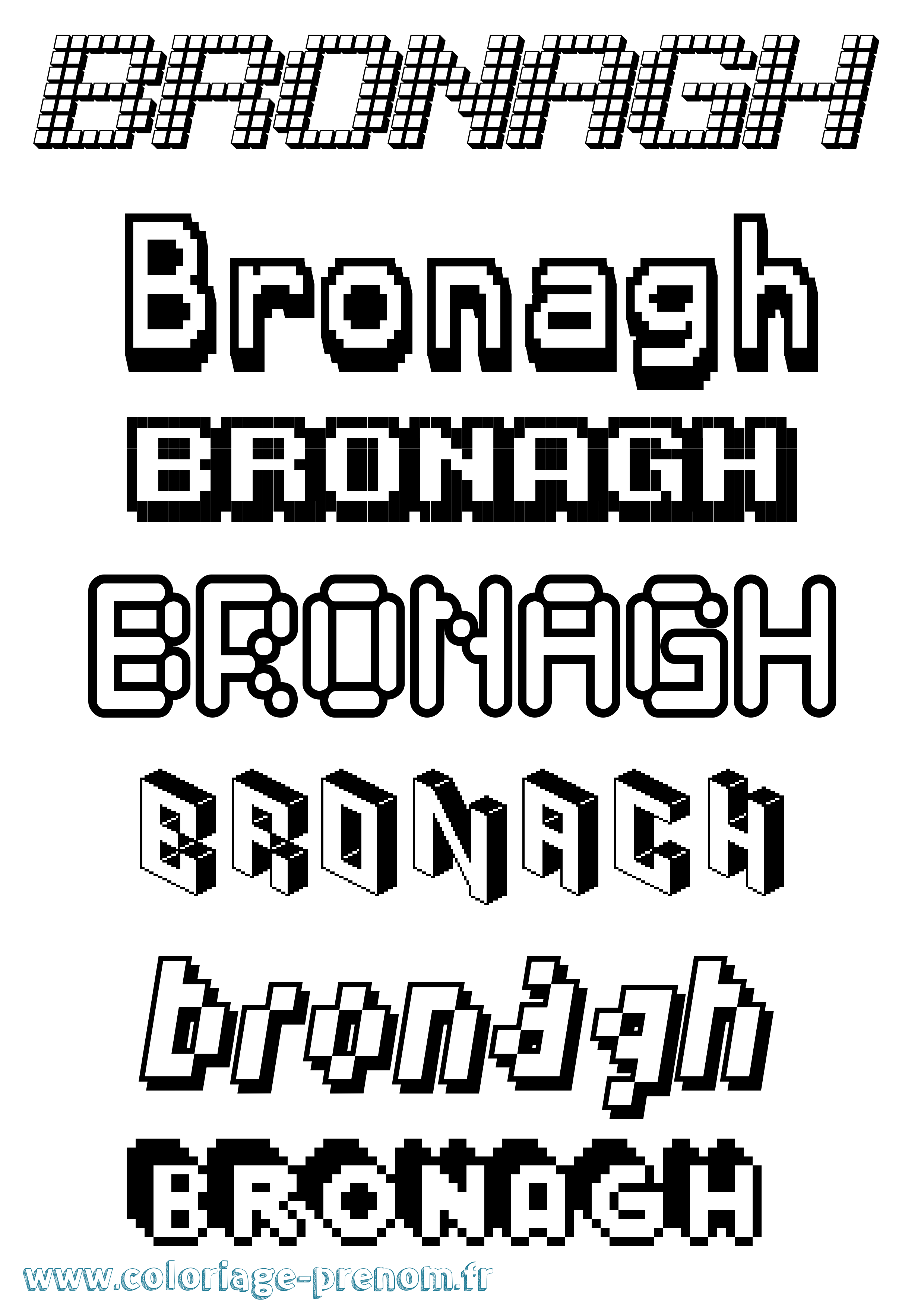 Coloriage Bronagh Pixel Coloriage prénom Bronagh Pixel