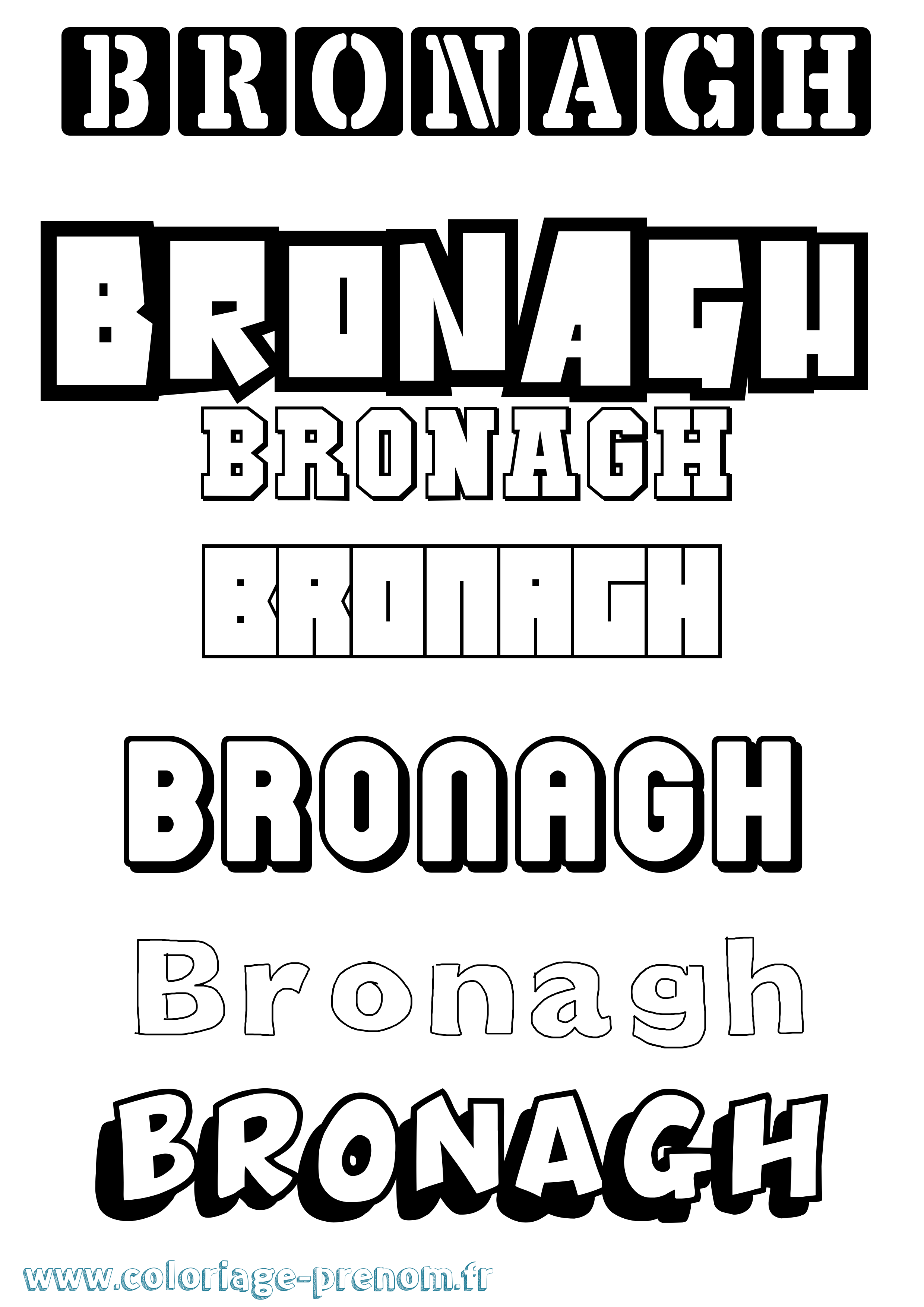 Coloriage Bronagh Simple Coloriage prénom Bronagh Simple