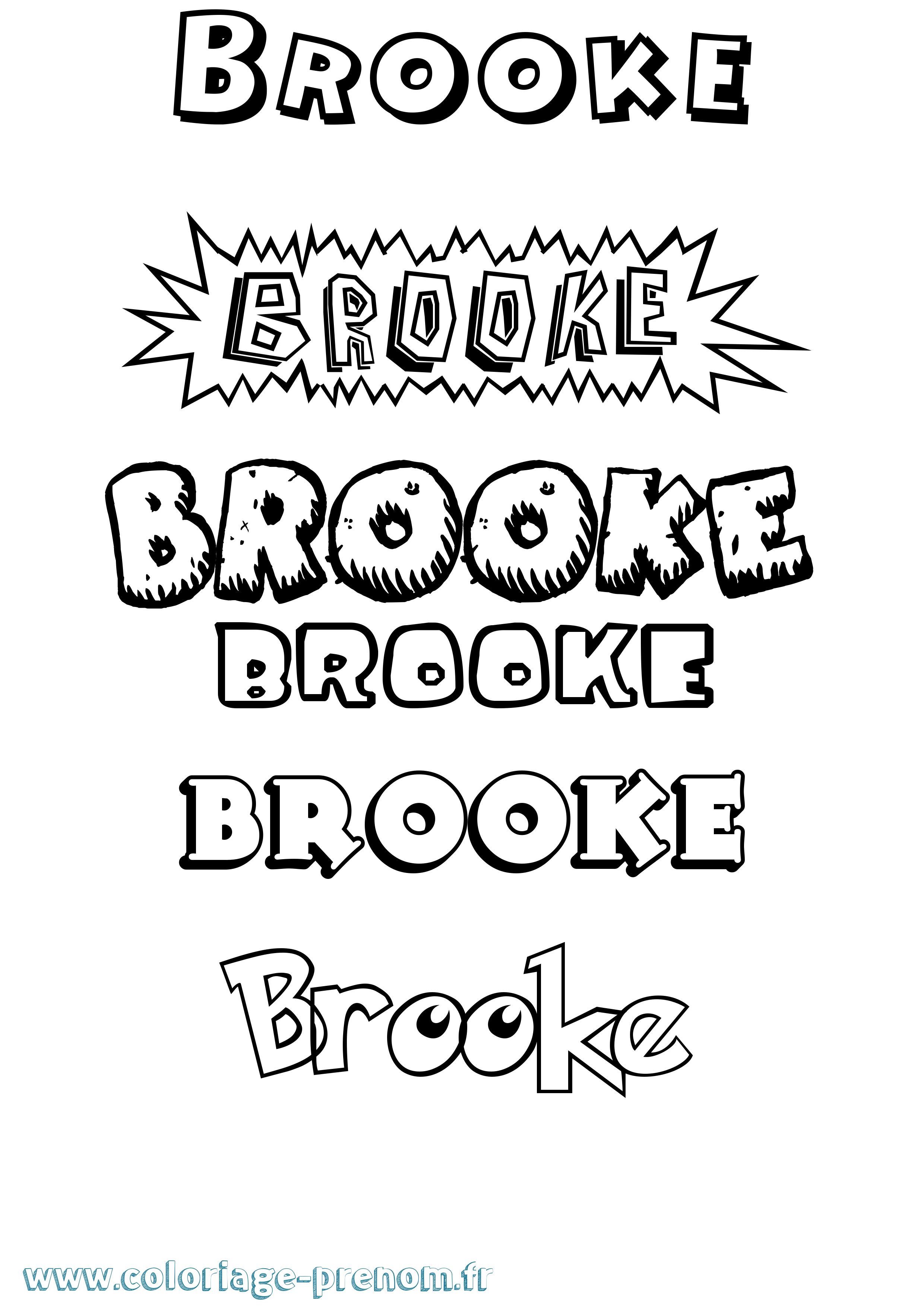 Coloriage Brooke Dessin Animé Coloriage prénom Brooke Dessin Animé
