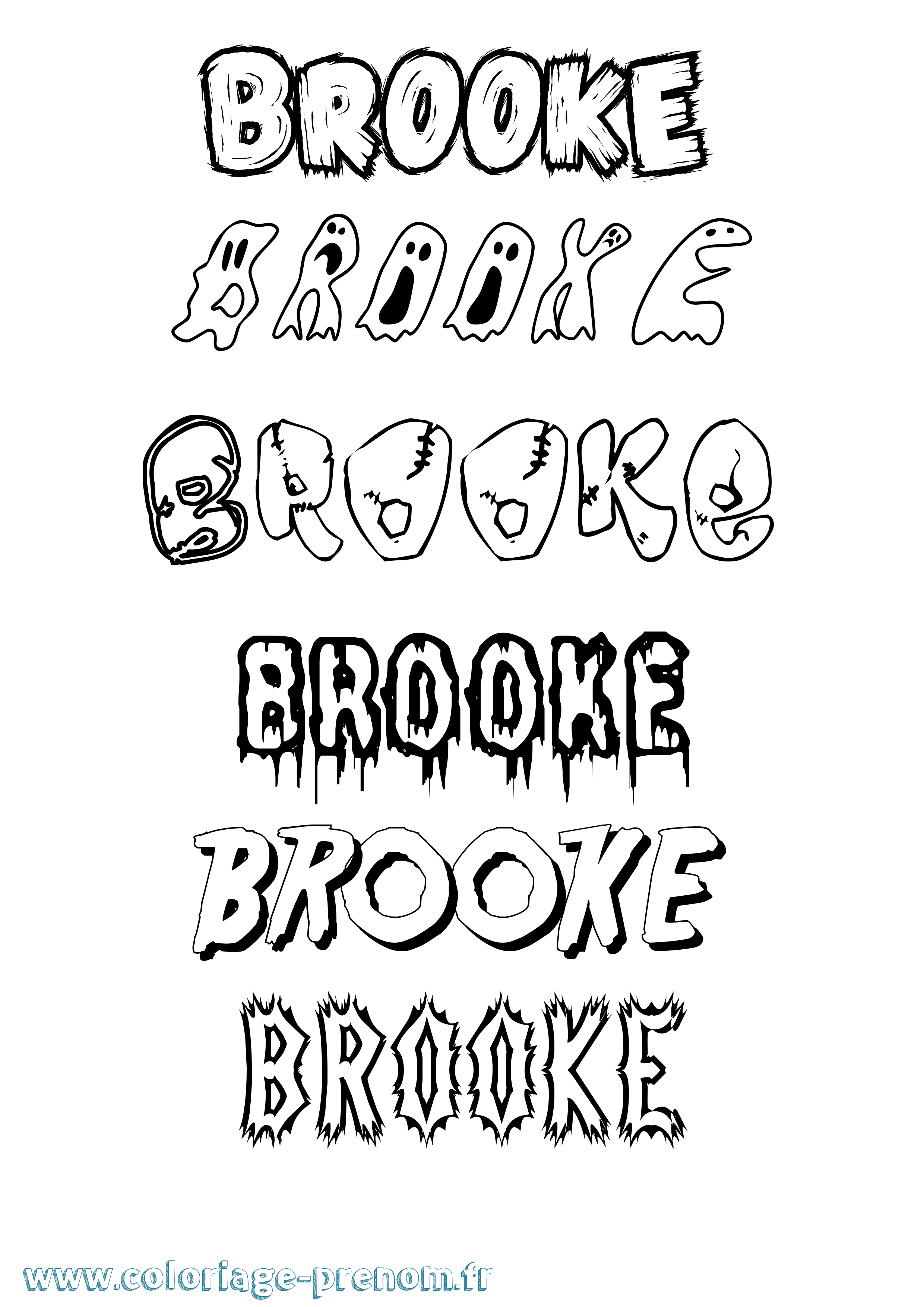 Coloriage Brooke Frisson Coloriage prénom Brooke Frisson