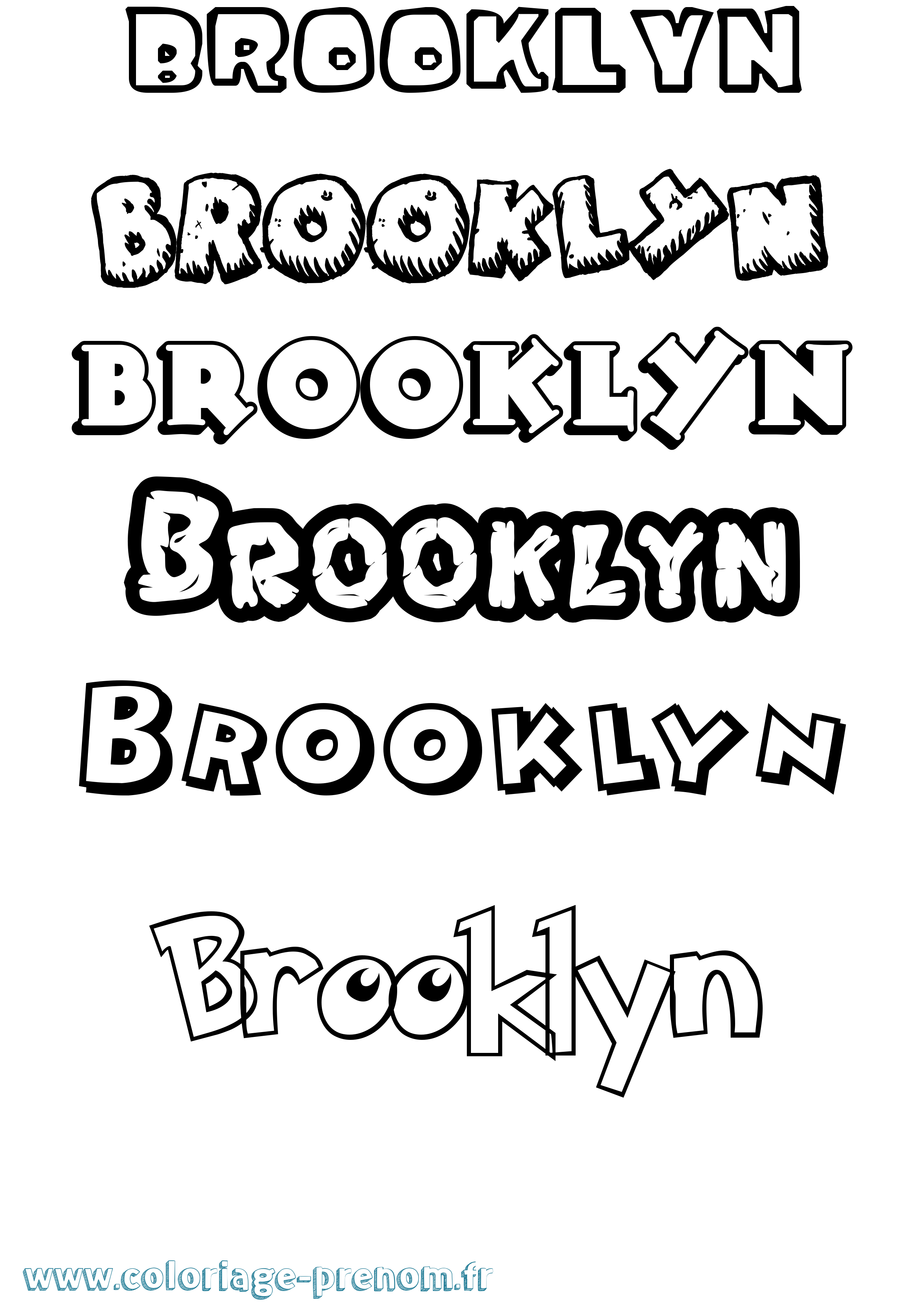 Coloriage Brooklyn Dessin Animé Coloriage prénom Brooklyn Dessin Animé