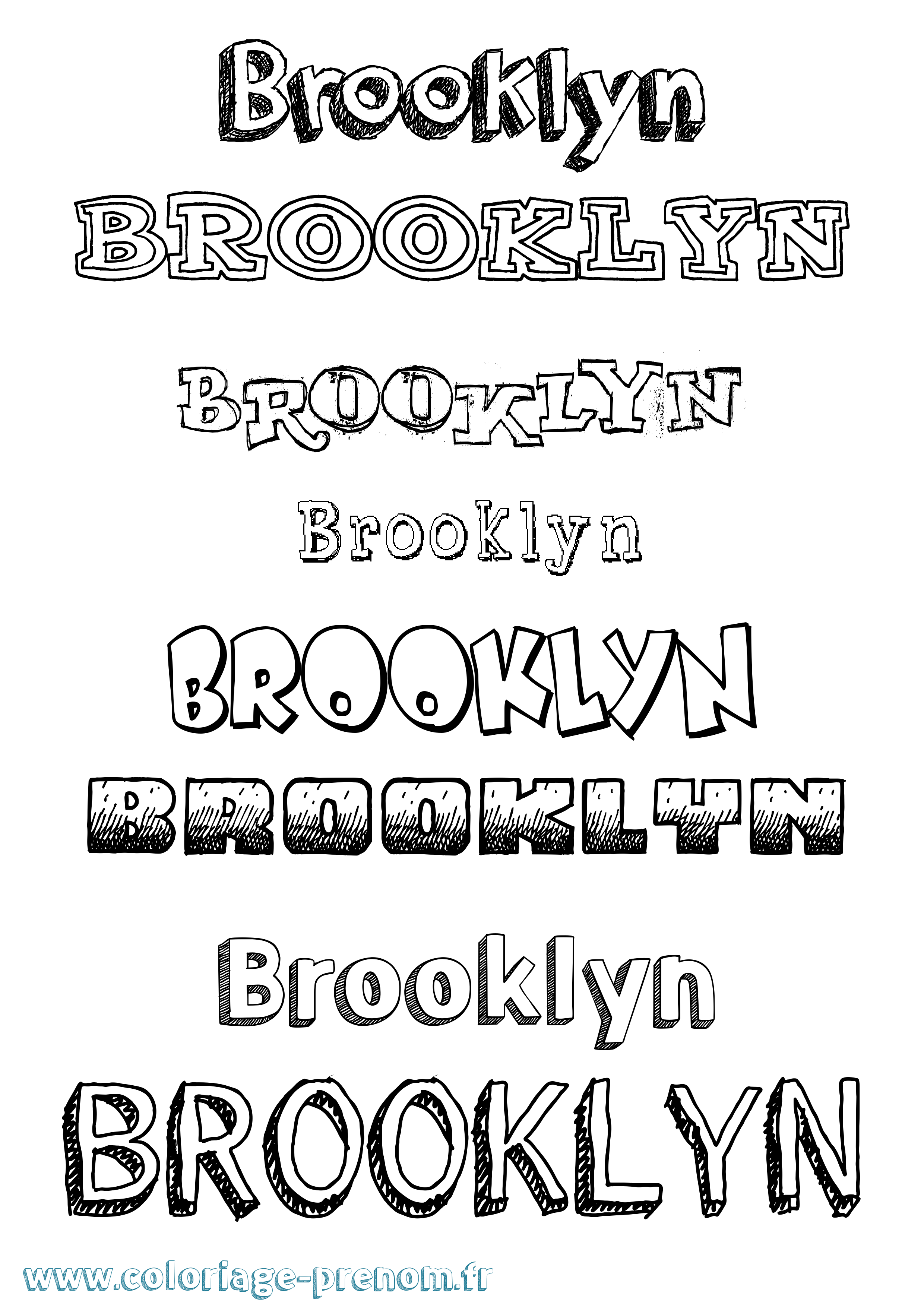 Coloriage Brooklyn Dessiné Coloriage prénom Brooklyn Dessiné