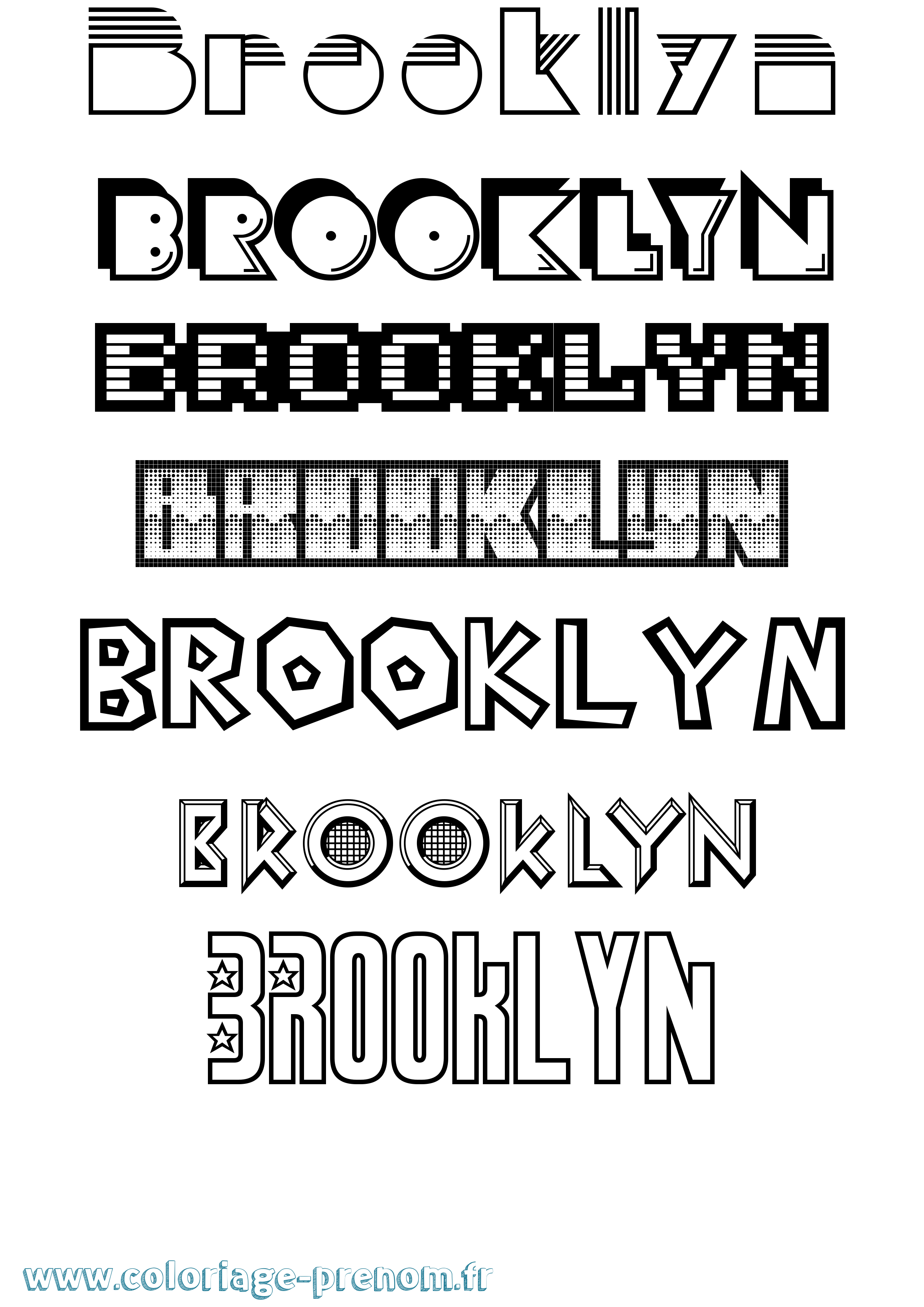 Coloriage Brooklyn Jeux Vidéos Coloriage prénom Brooklyn Jeux Vidéos
