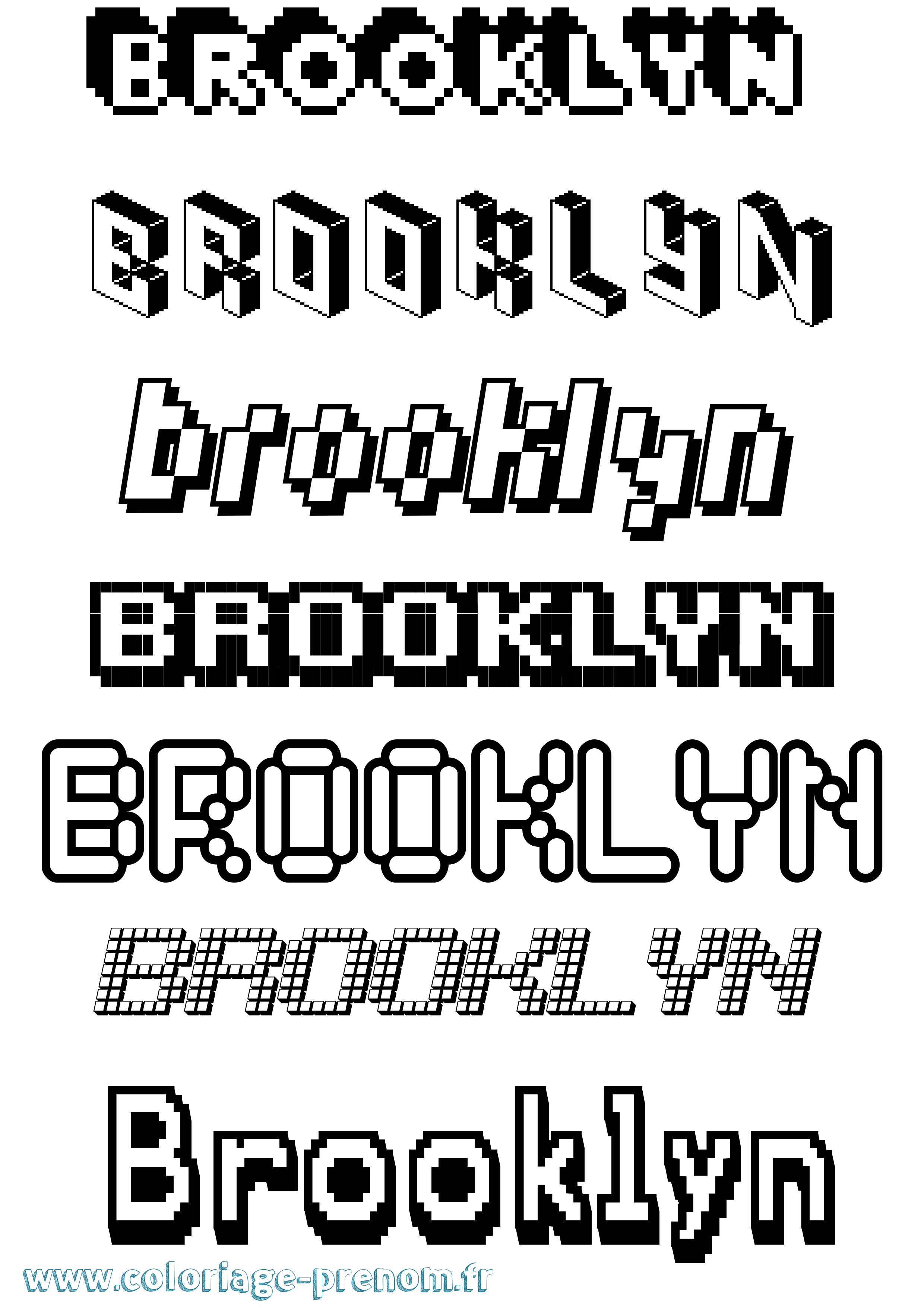 Coloriage Brooklyn Pixel Coloriage prénom Brooklyn Pixel
