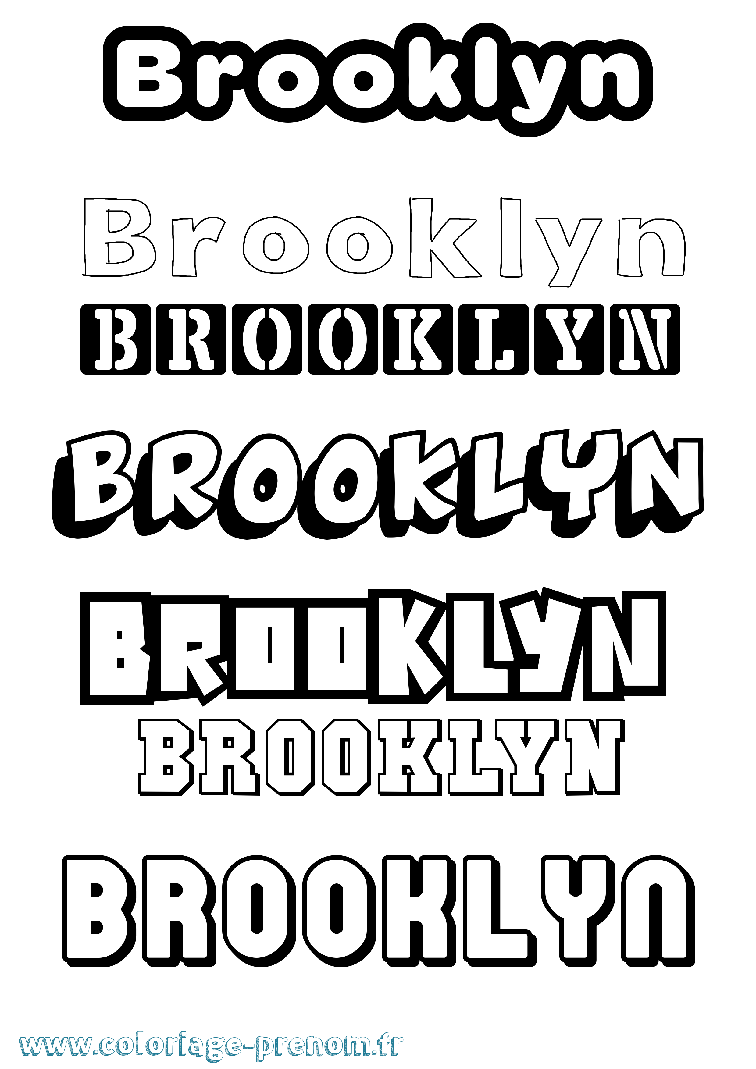 Coloriage Brooklyn Simple Coloriage prénom Brooklyn Simple