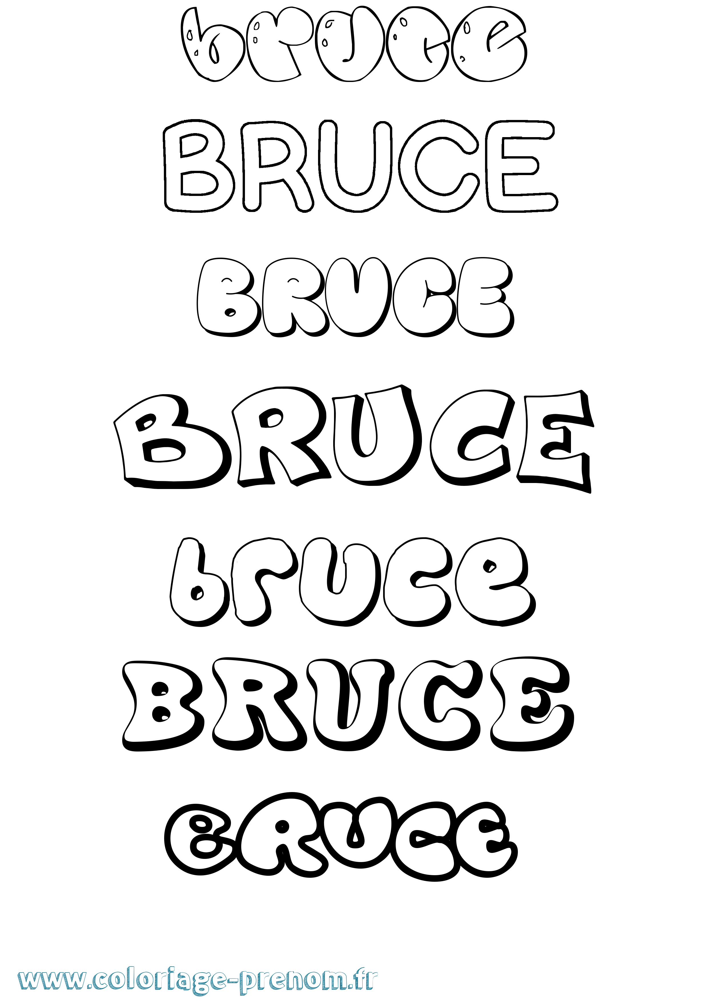 Coloriage Bruce Bubble Coloriage prénom Bruce Bubble