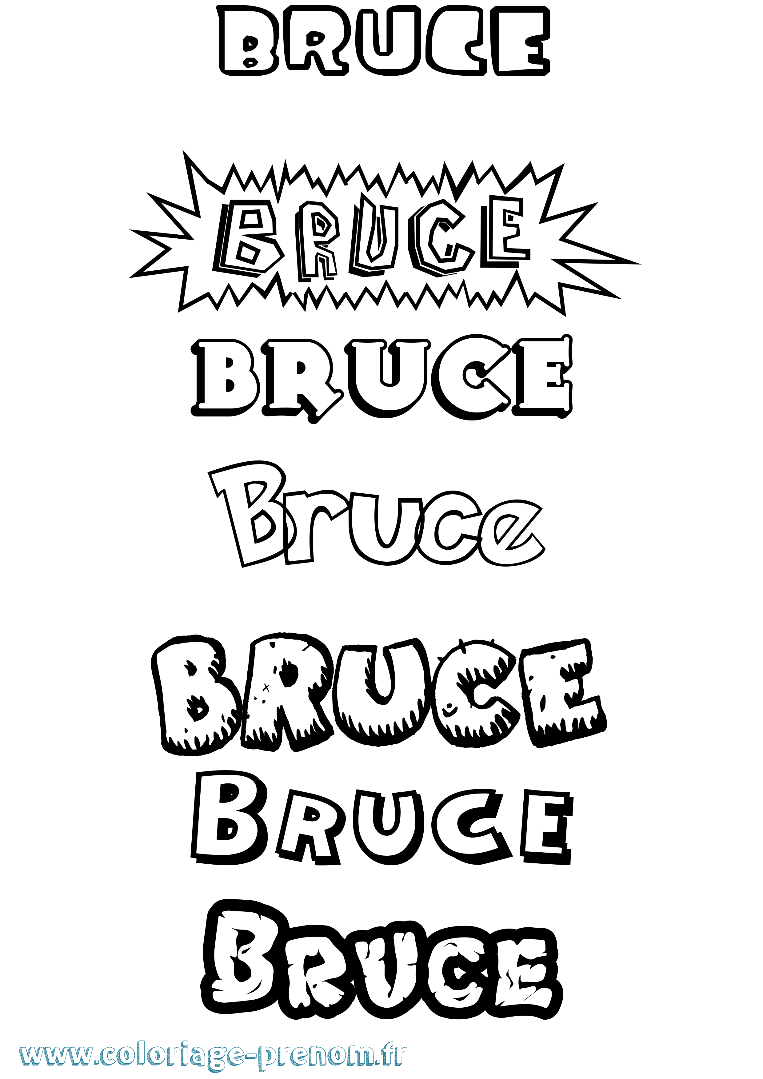 Coloriage Bruce Dessin Animé Coloriage prénom Bruce Dessin Animé