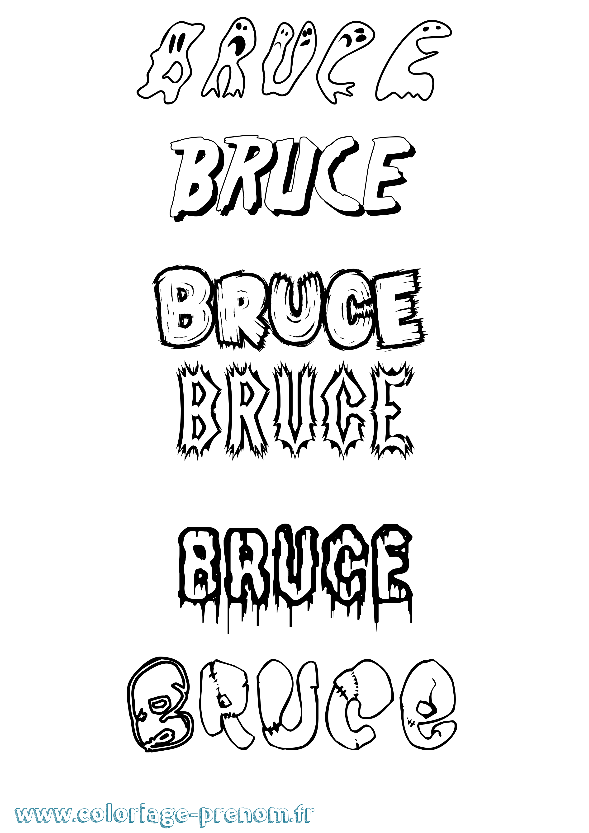 Coloriage Bruce Frisson Coloriage prénom Bruce Frisson