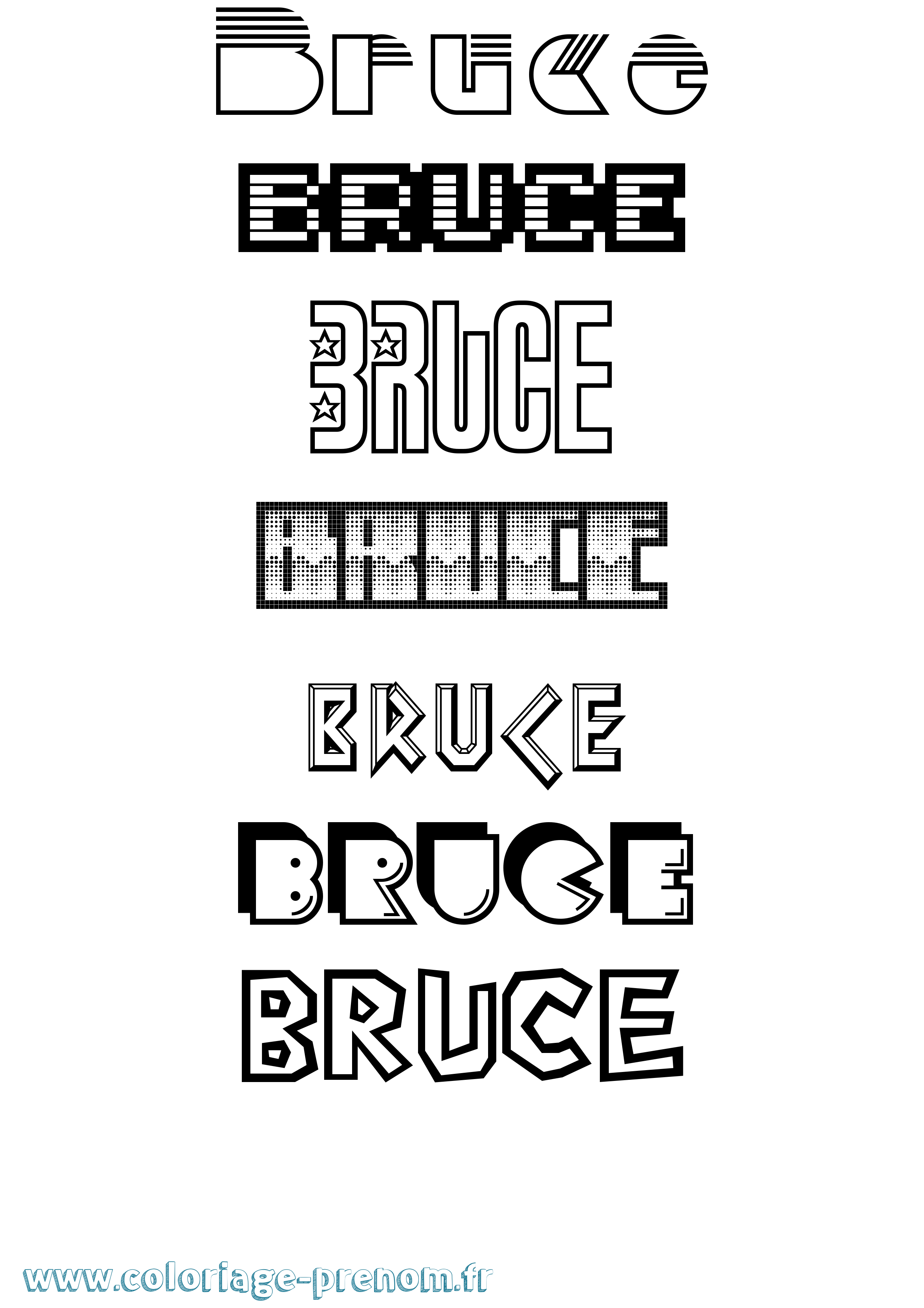 Coloriage Bruce Jeux Vidéos Coloriage prénom Bruce Jeux Vidéos
