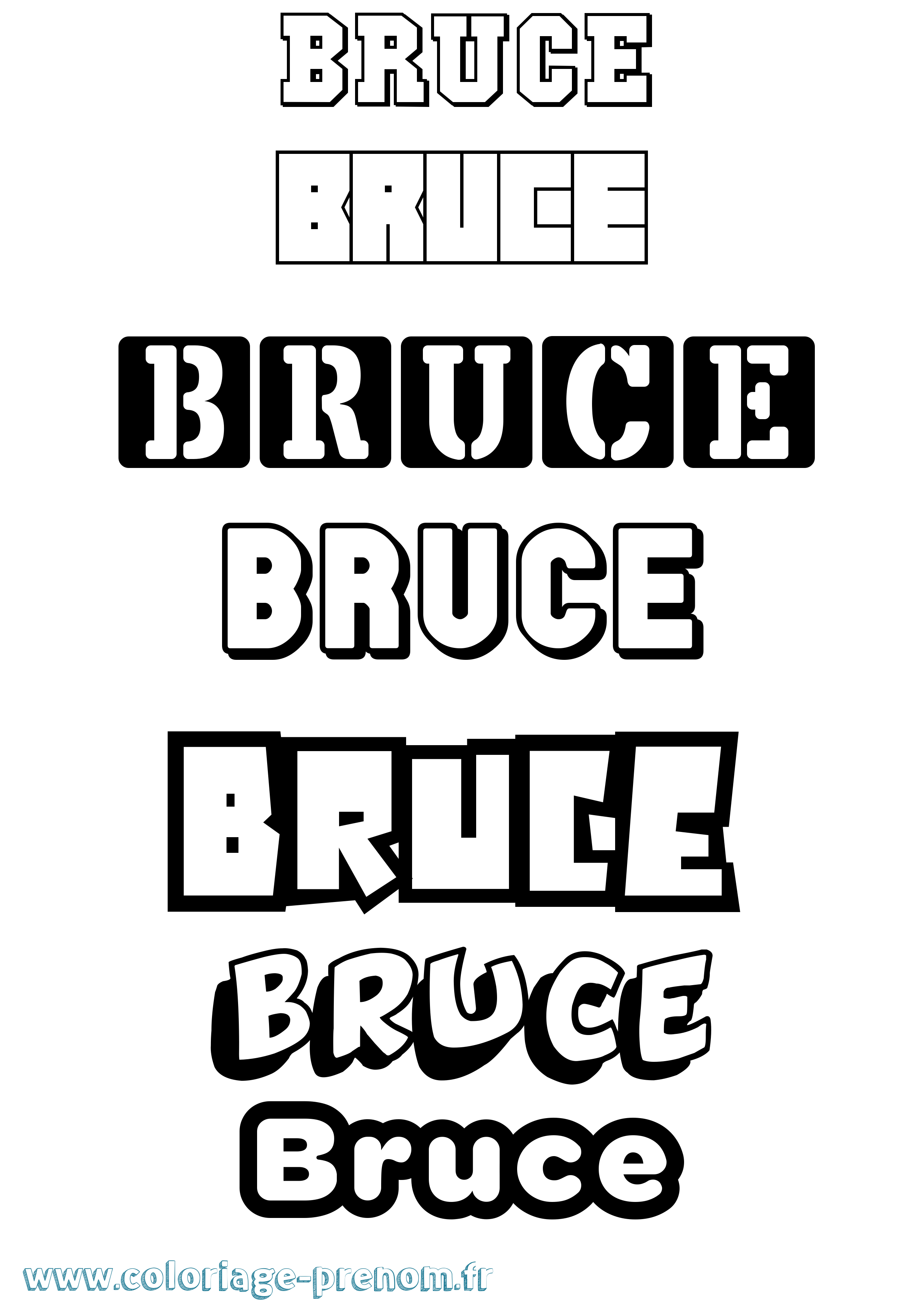 Coloriage Bruce Simple Coloriage prénom Bruce Simple