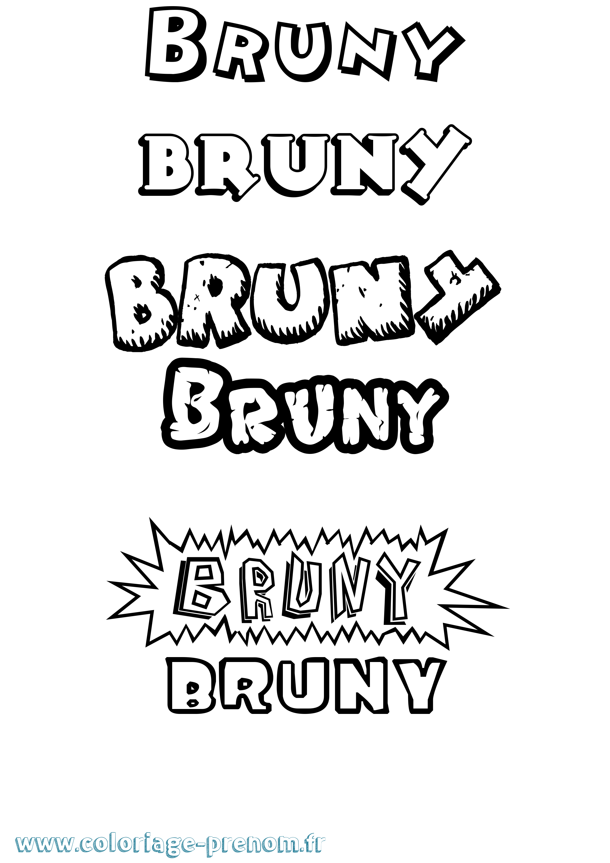 Coloriage Bruny Dessin Animé Coloriage prénom Bruny Dessin Animé