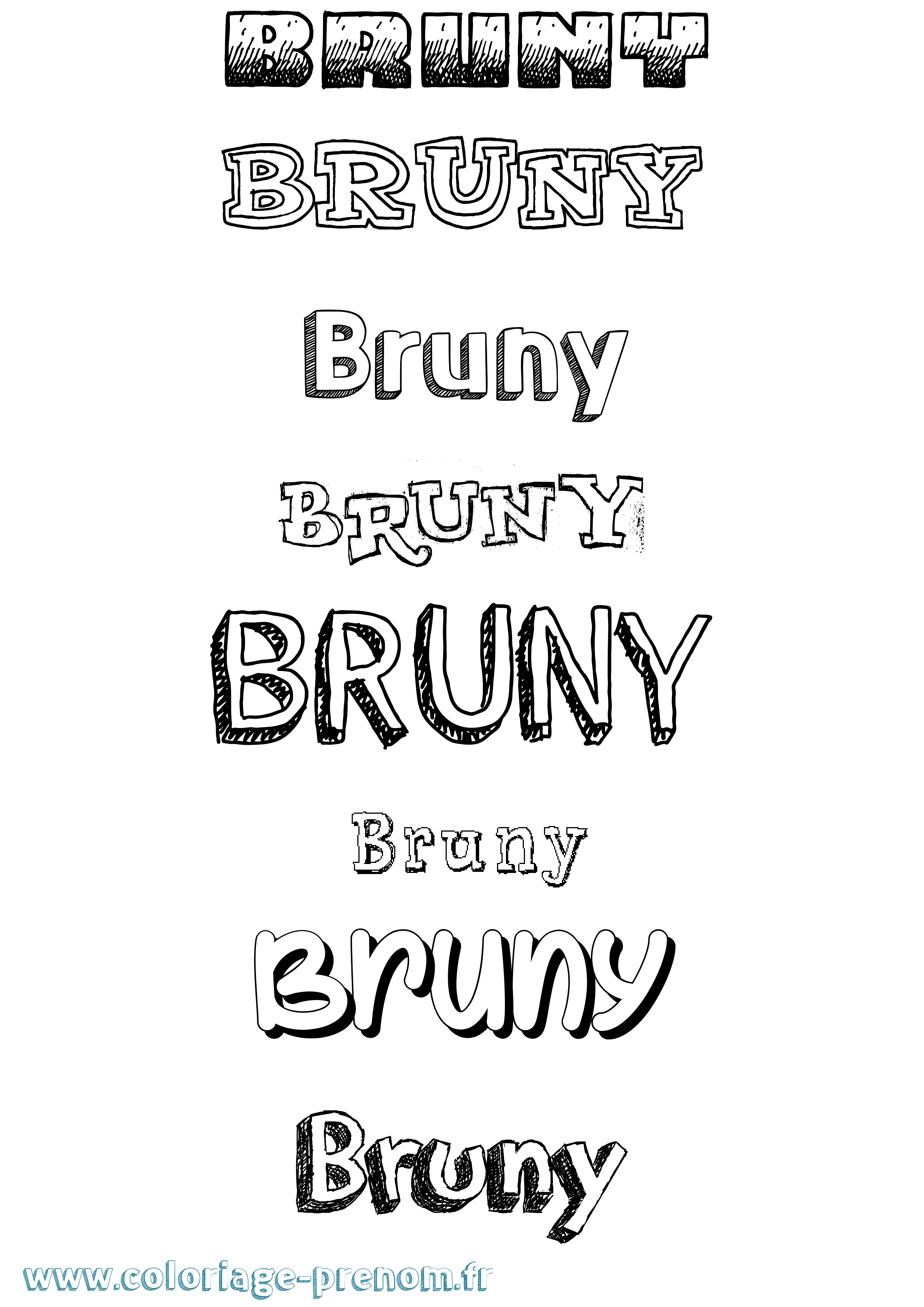 Coloriage Bruny Dessiné Coloriage prénom Bruny Dessiné