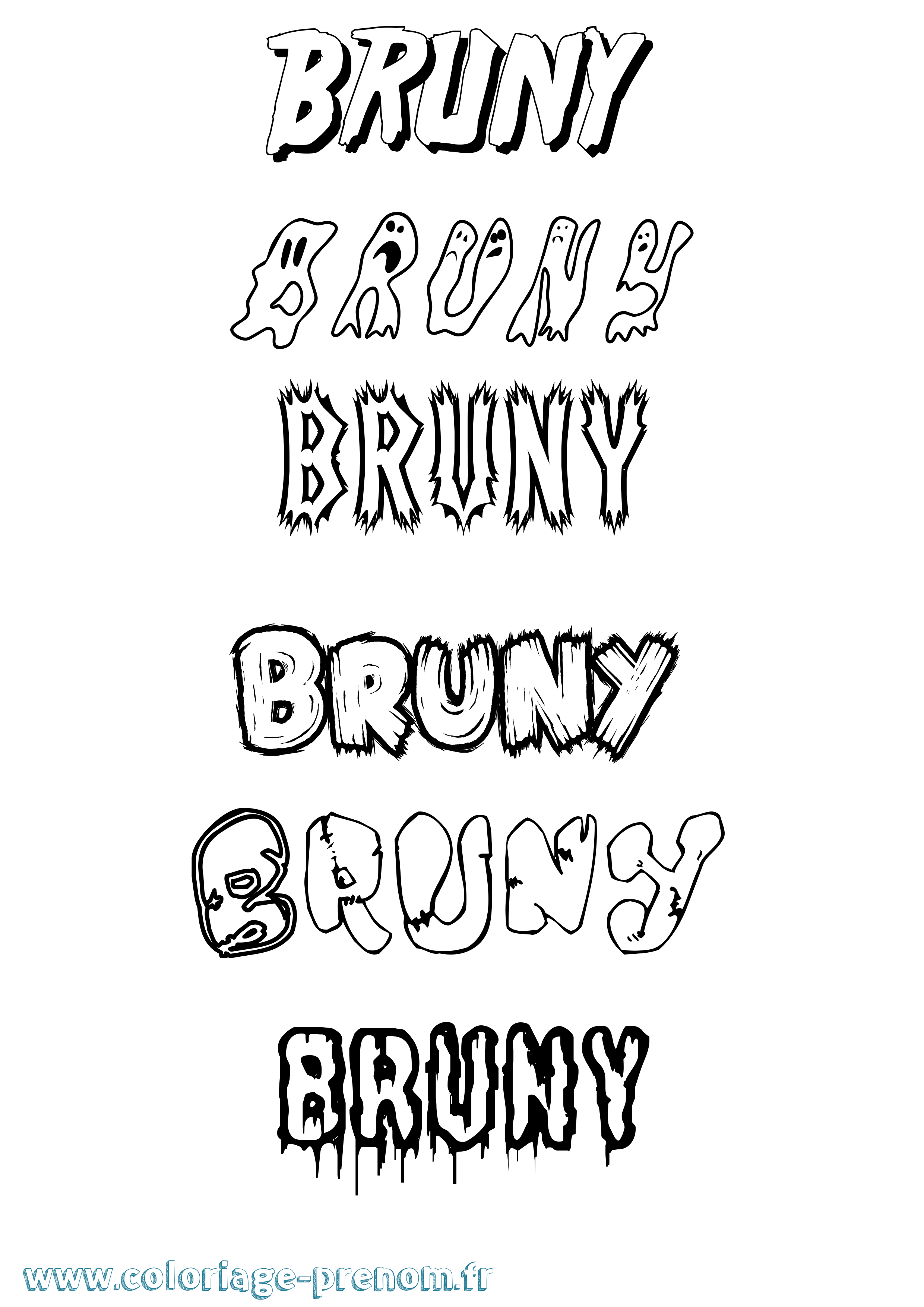 Coloriage Bruny Frisson Coloriage prénom Bruny Frisson