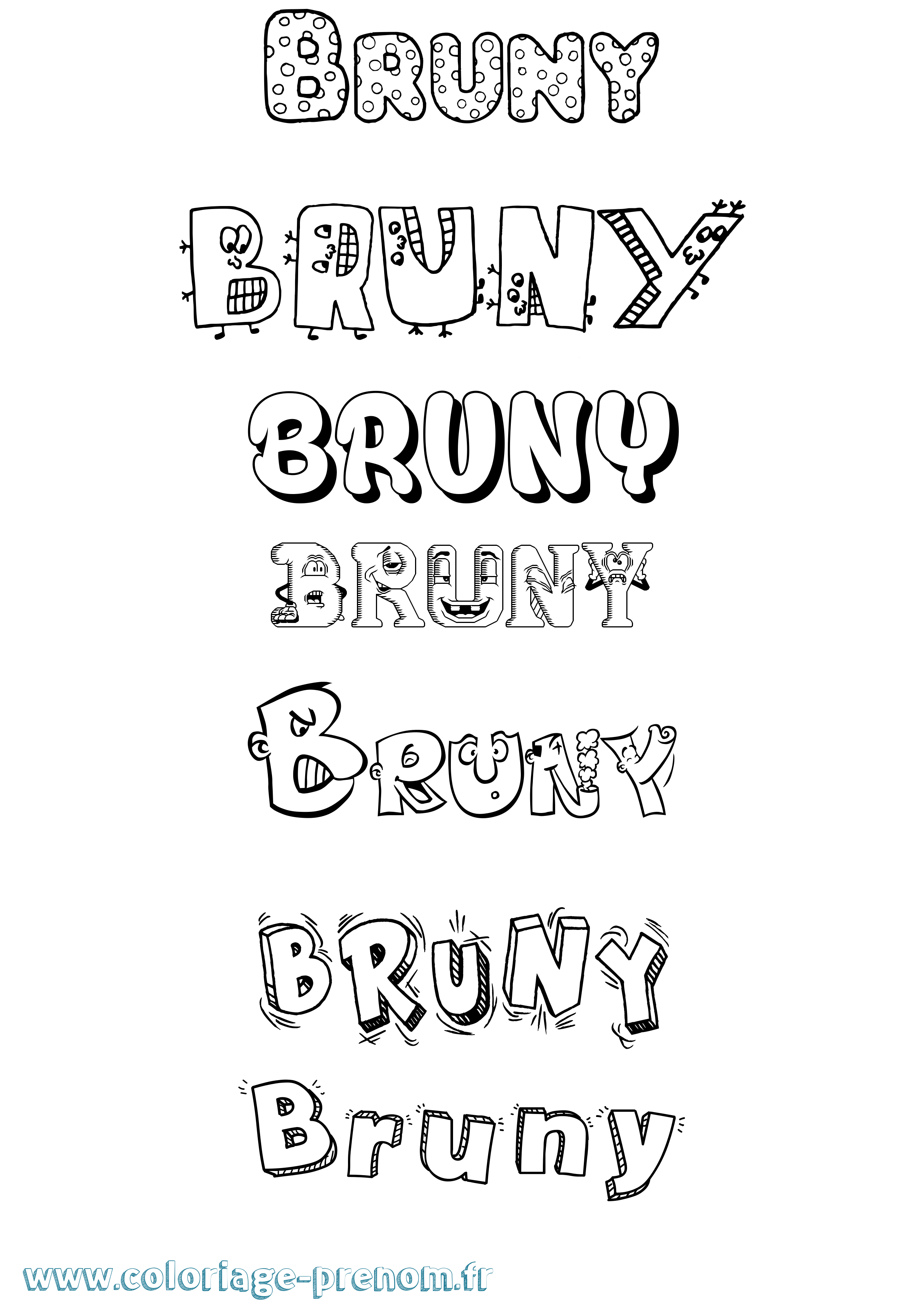 Coloriage Bruny Fun Coloriage prénom Bruny Fun