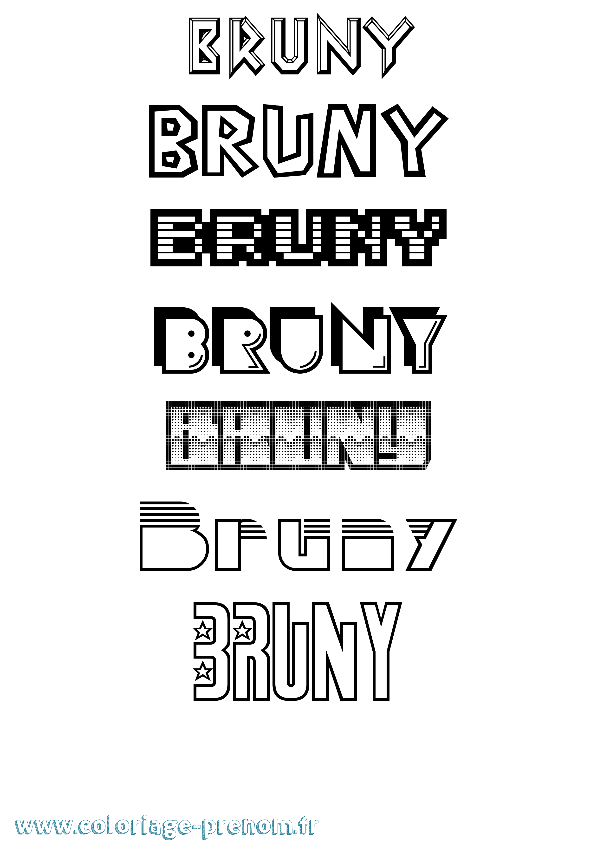 Coloriage Bruny Jeux Vidéos Coloriage prénom Bruny Jeux Vidéos
