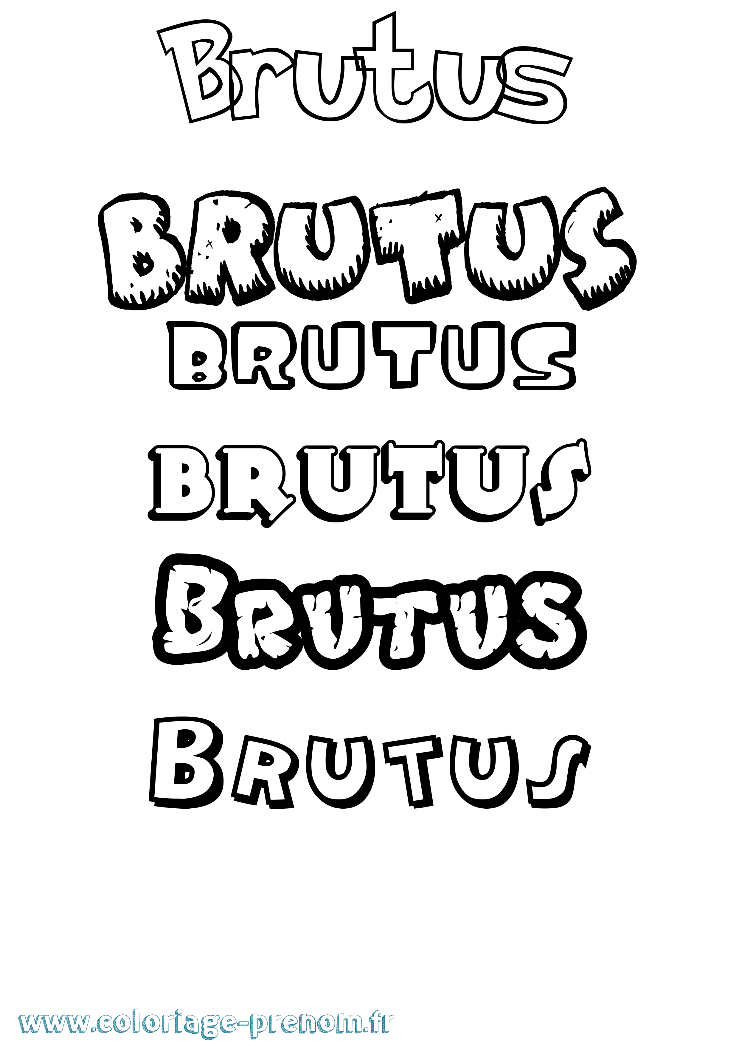 Coloriage Brutus Dessin Animé Coloriage prénom Brutus Dessin Animé