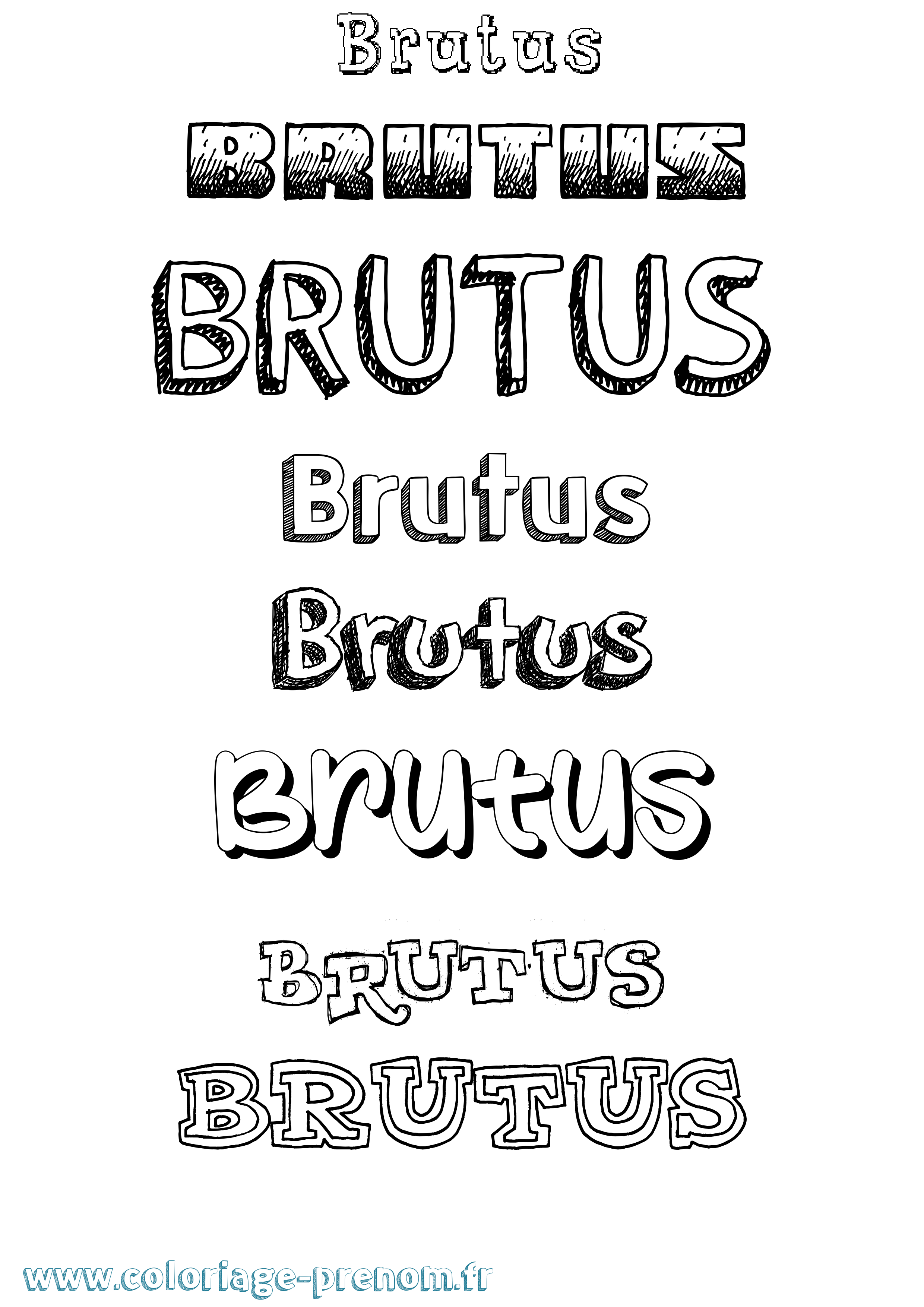 Coloriage Brutus Dessiné Coloriage prénom Brutus Dessiné