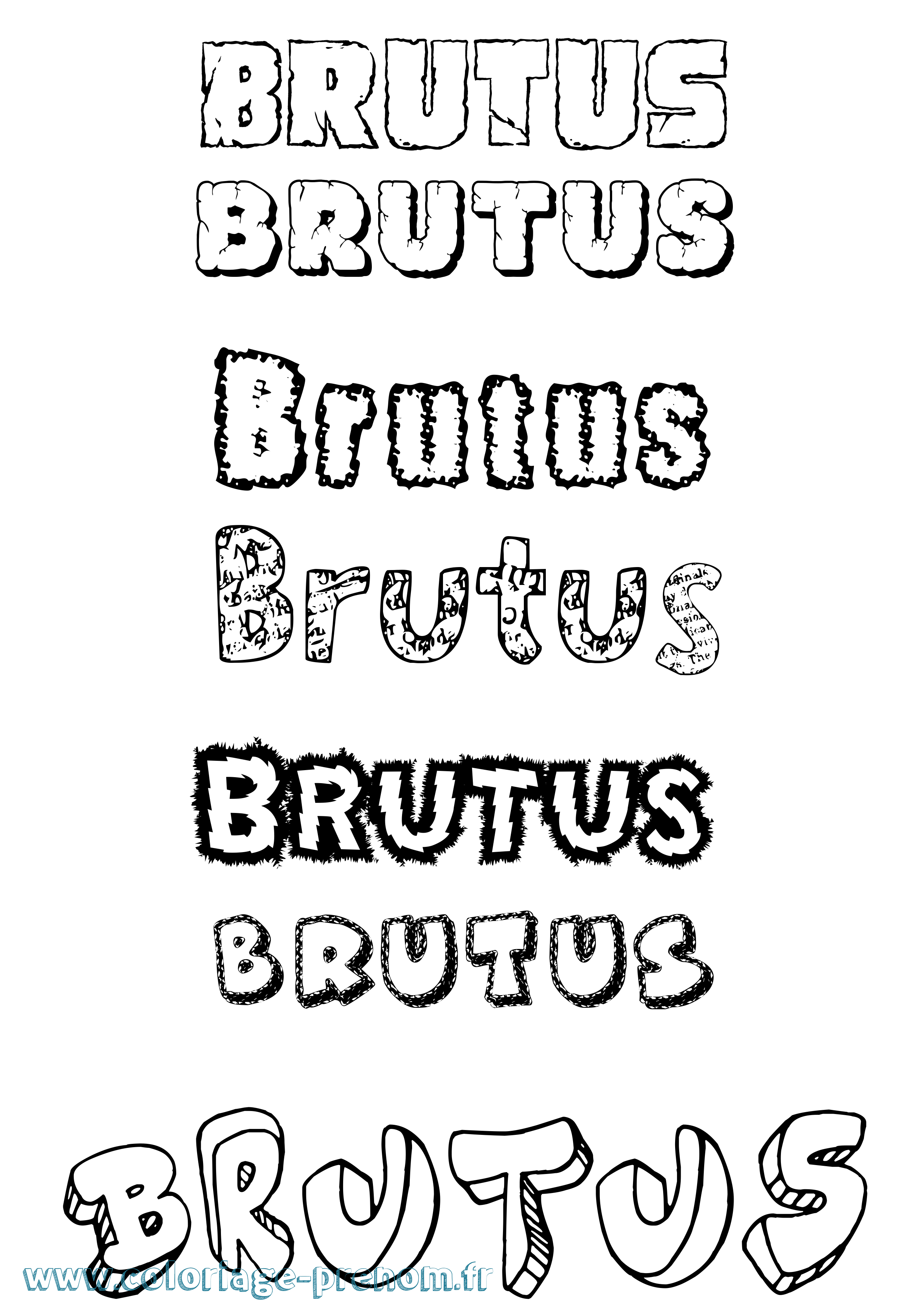 Coloriage Brutus Destructuré Coloriage prénom Brutus Destructuré