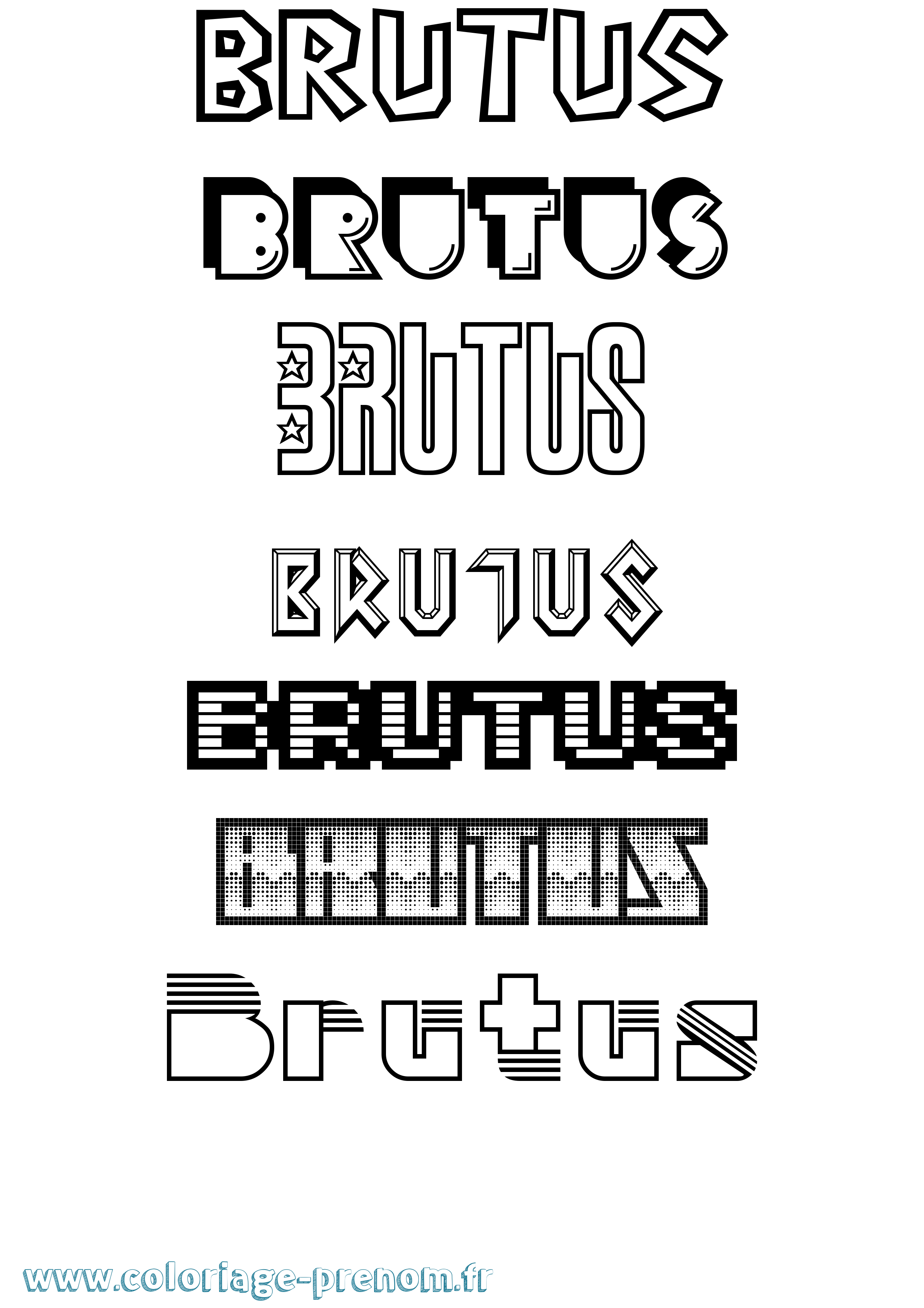 Coloriage Brutus Jeux Vidéos Coloriage prénom Brutus Jeux Vidéos