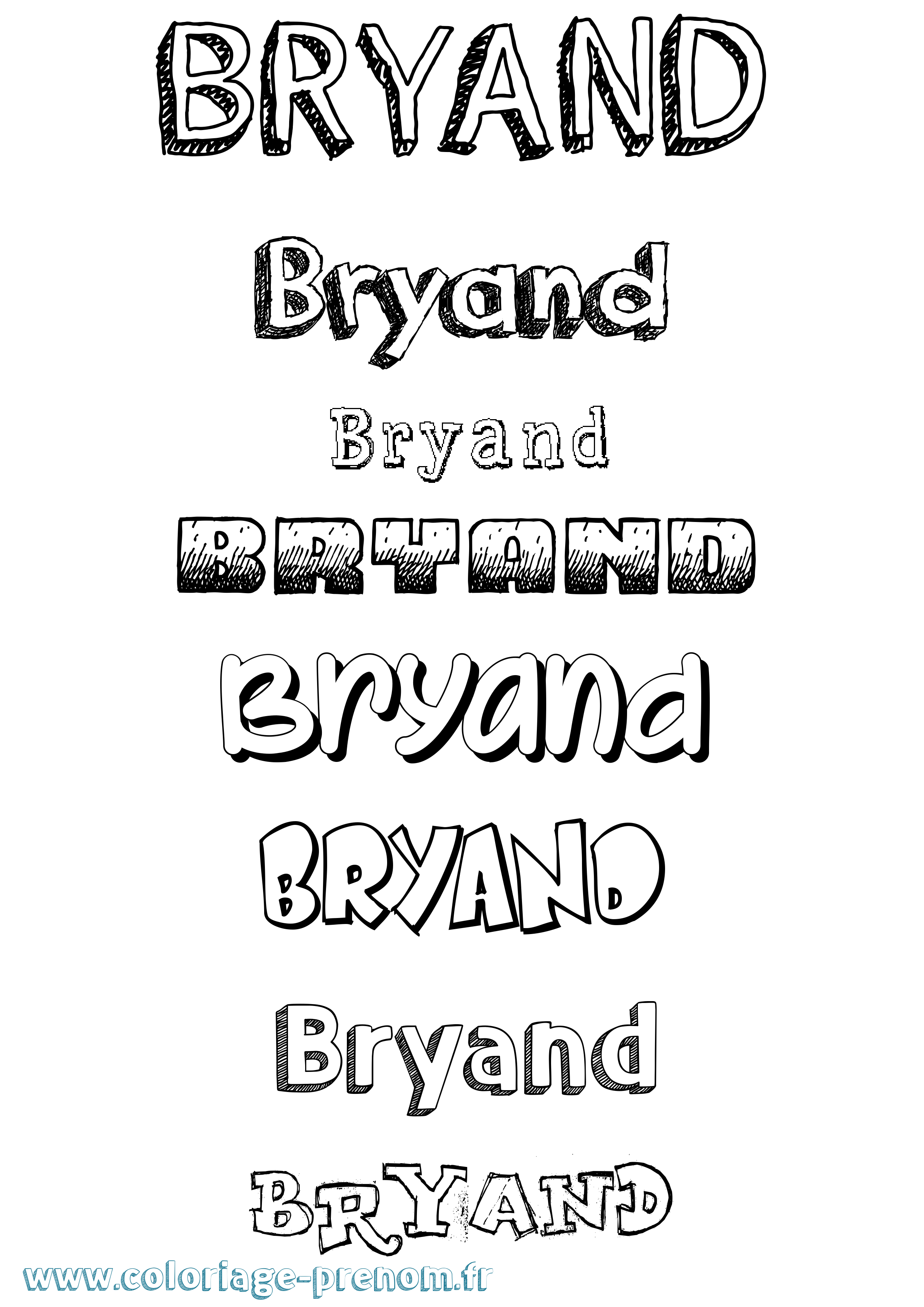 Coloriage Bryand Dessiné Coloriage prénom Bryand Dessiné