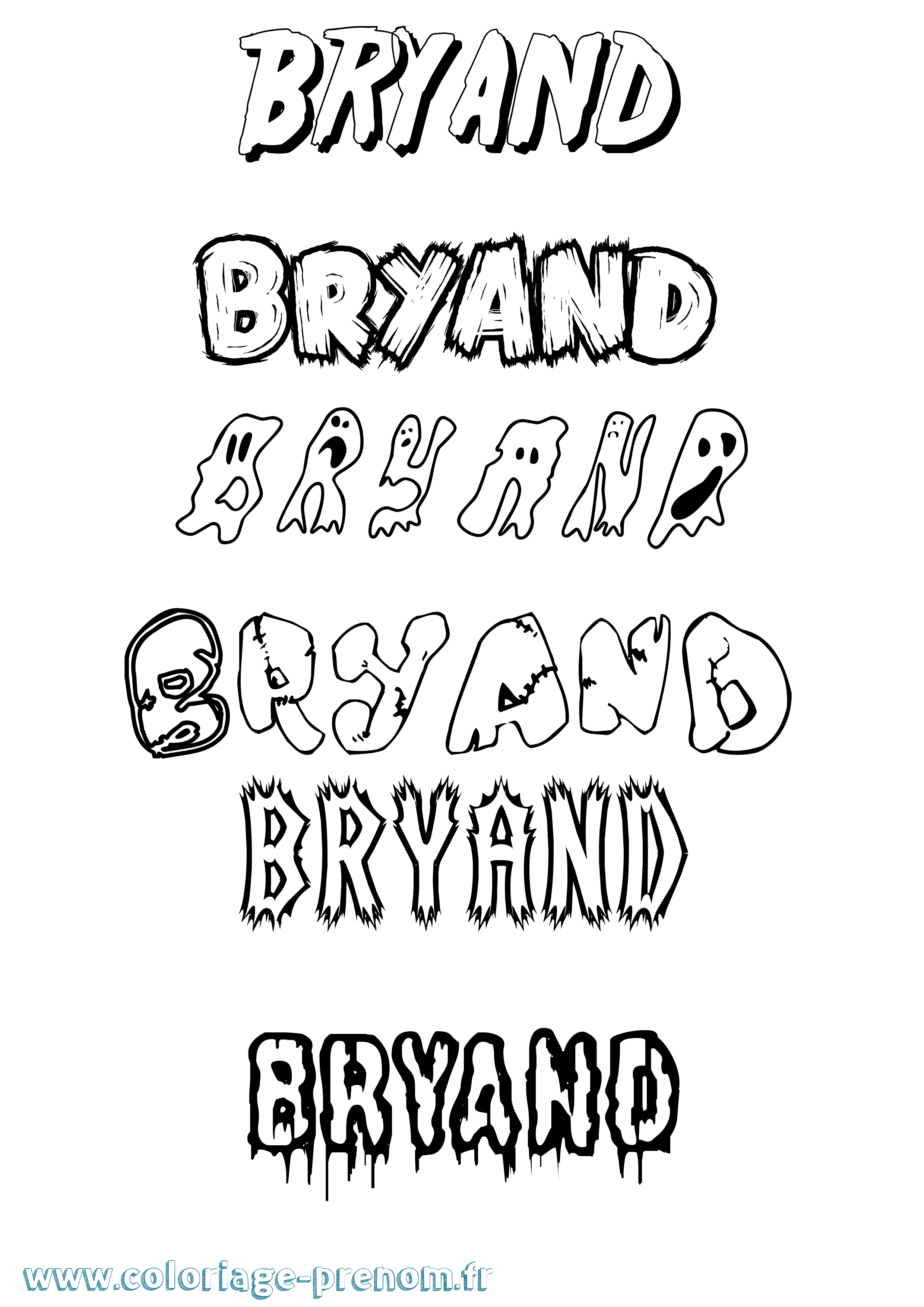 Coloriage Bryand Frisson Coloriage prénom Bryand Frisson