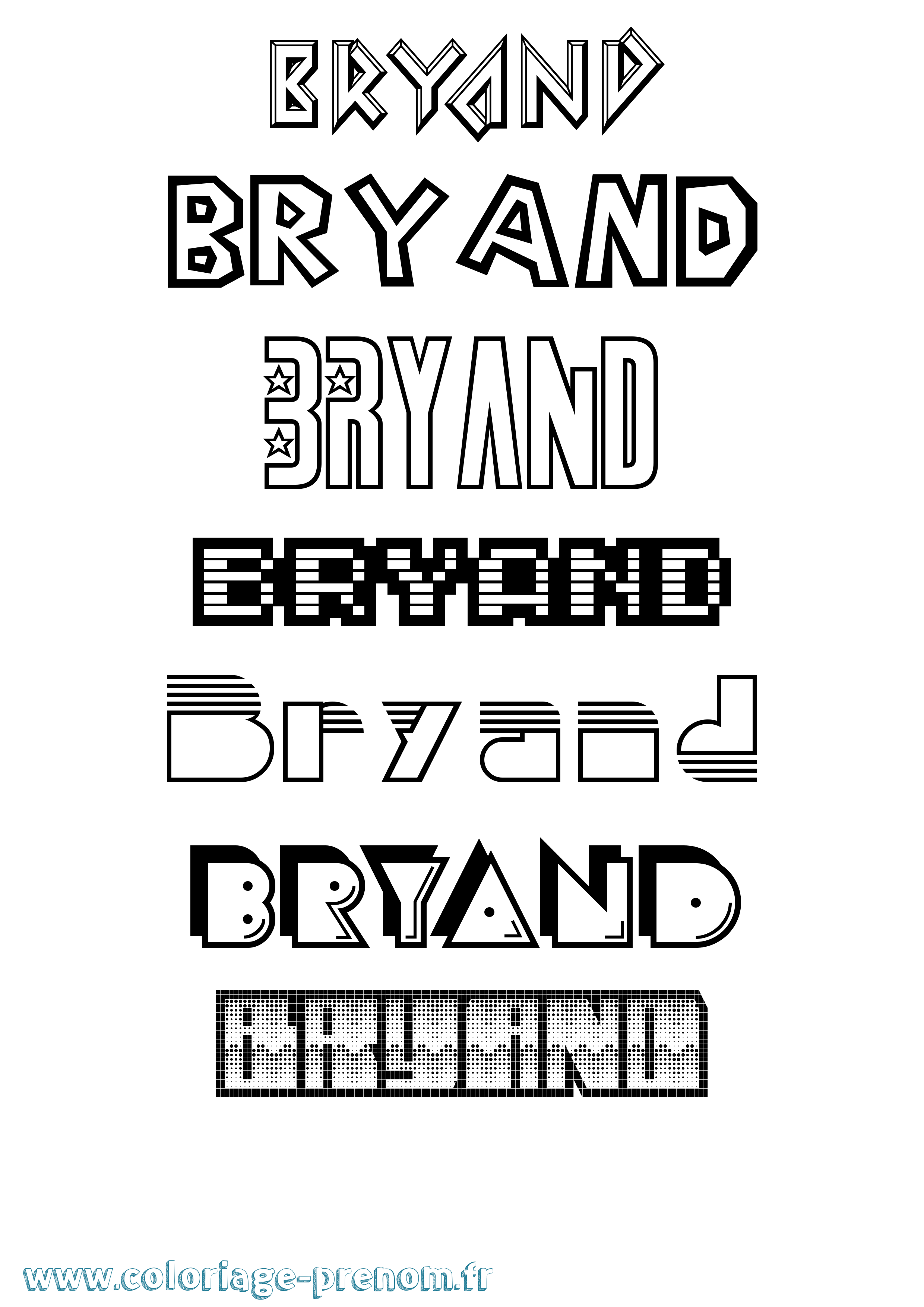 Coloriage Bryand Jeux Vidéos Coloriage prénom Bryand Jeux Vidéos