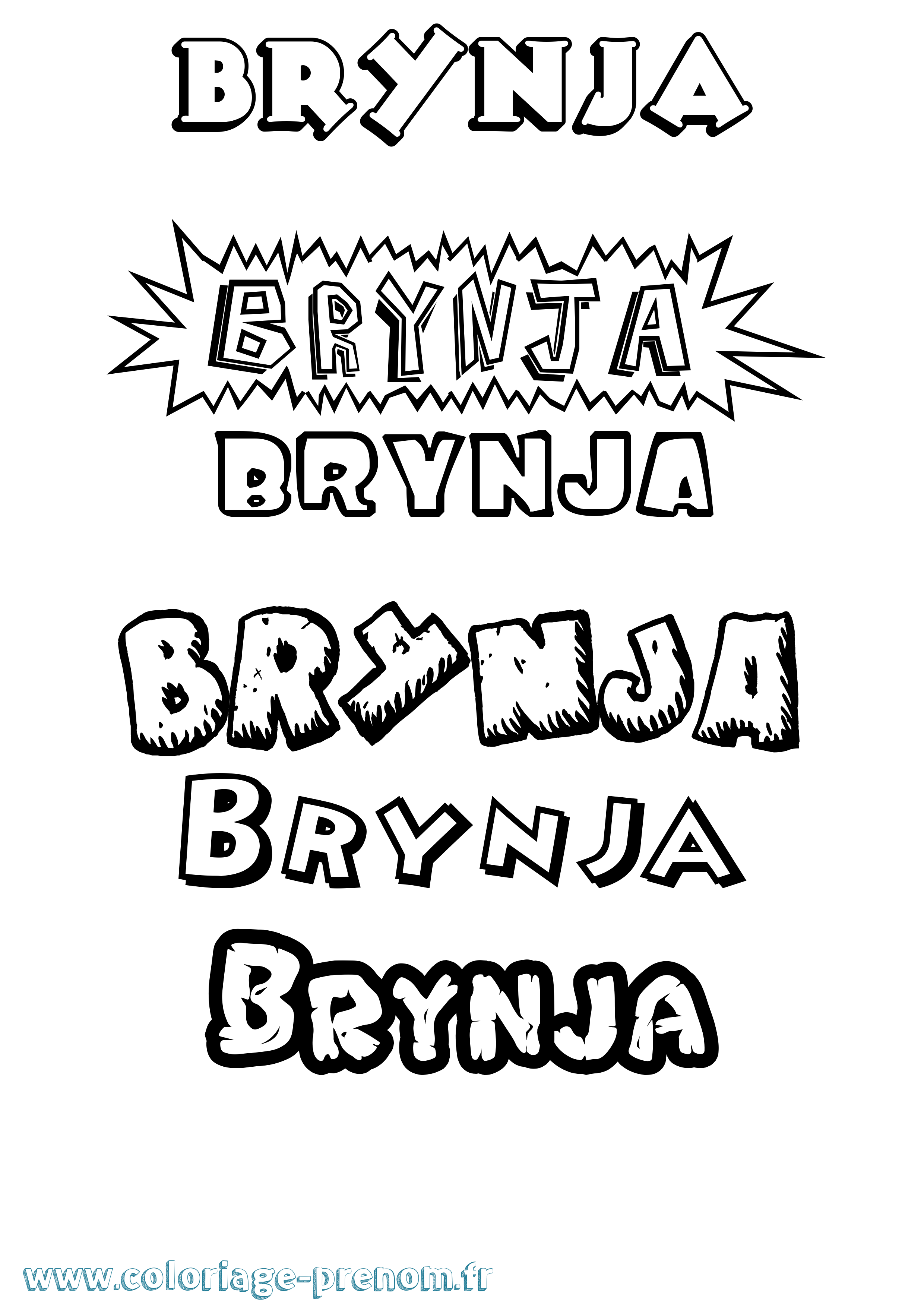 Coloriage Brynja Dessin Animé Coloriage prénom Brynja Dessin Animé