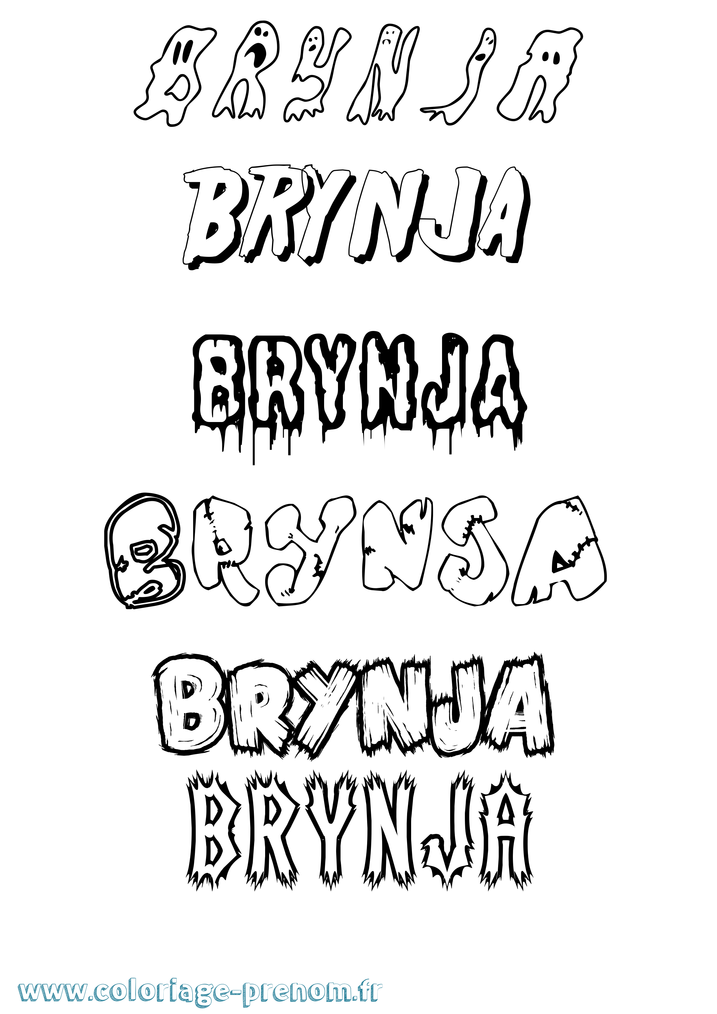Coloriage Brynja Frisson Coloriage prénom Brynja Frisson