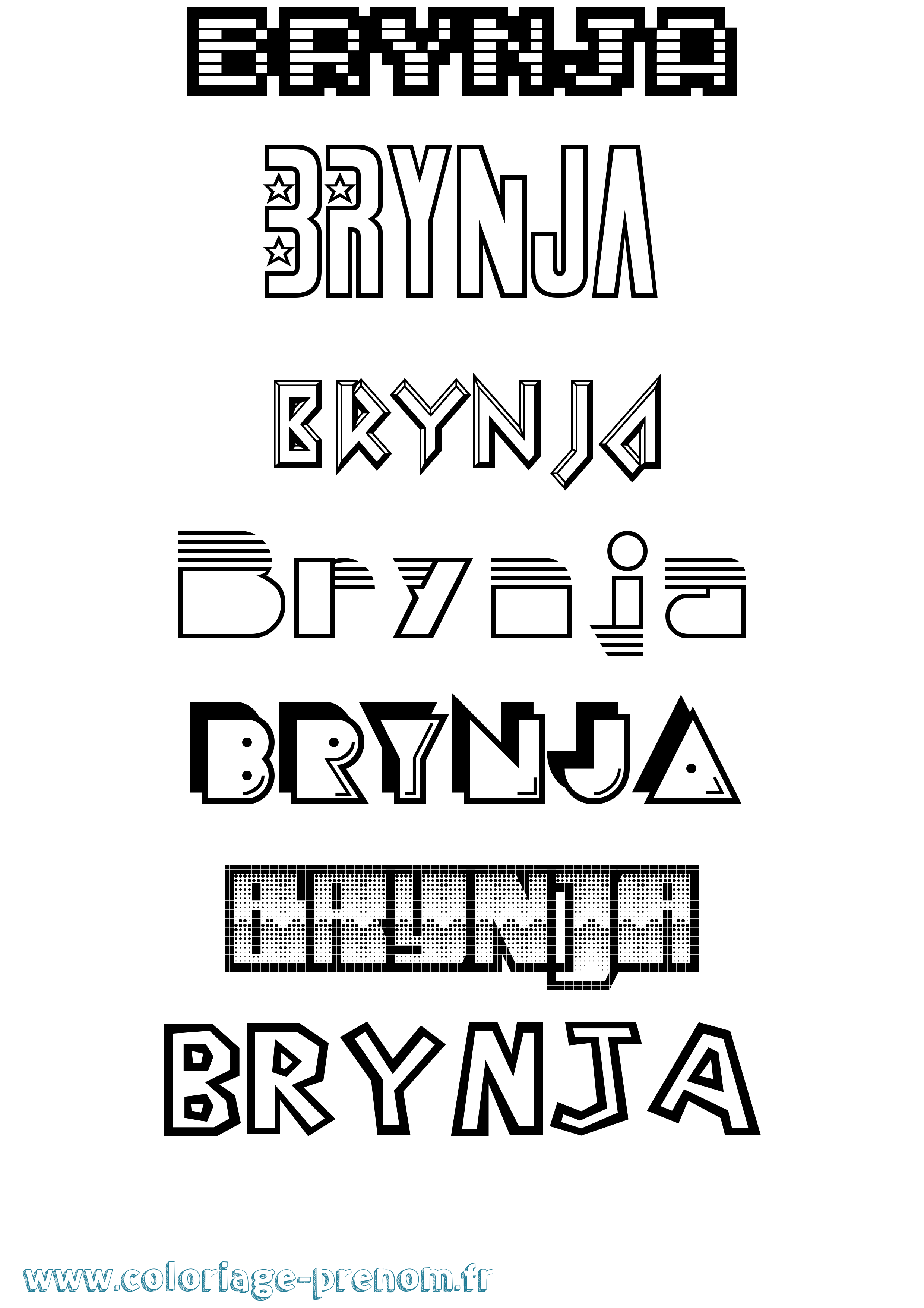 Coloriage Brynja Jeux Vidéos Coloriage prénom Brynja Jeux Vidéos