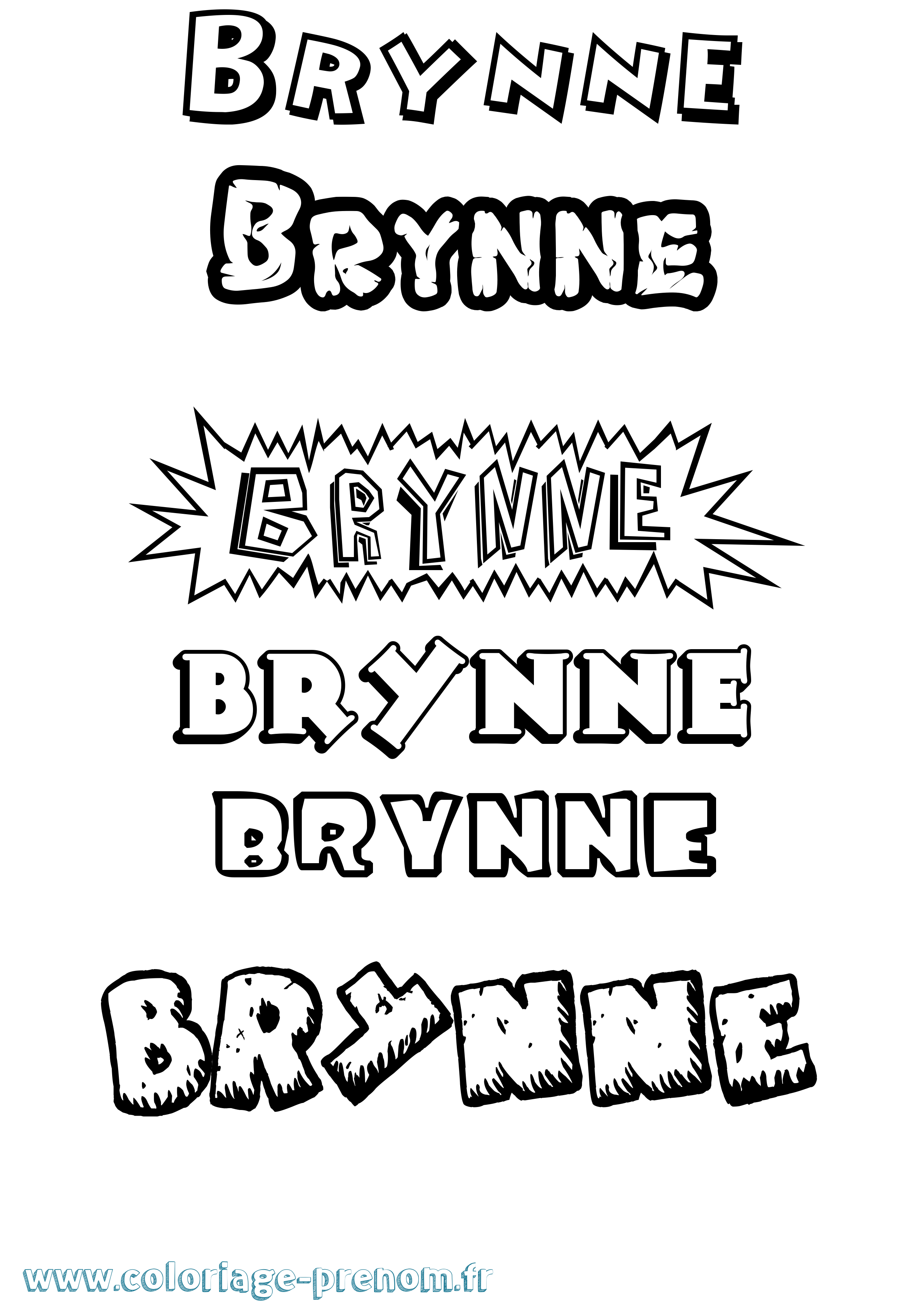 Coloriage Brynne Dessin Animé Coloriage prénom Brynne Dessin Animé