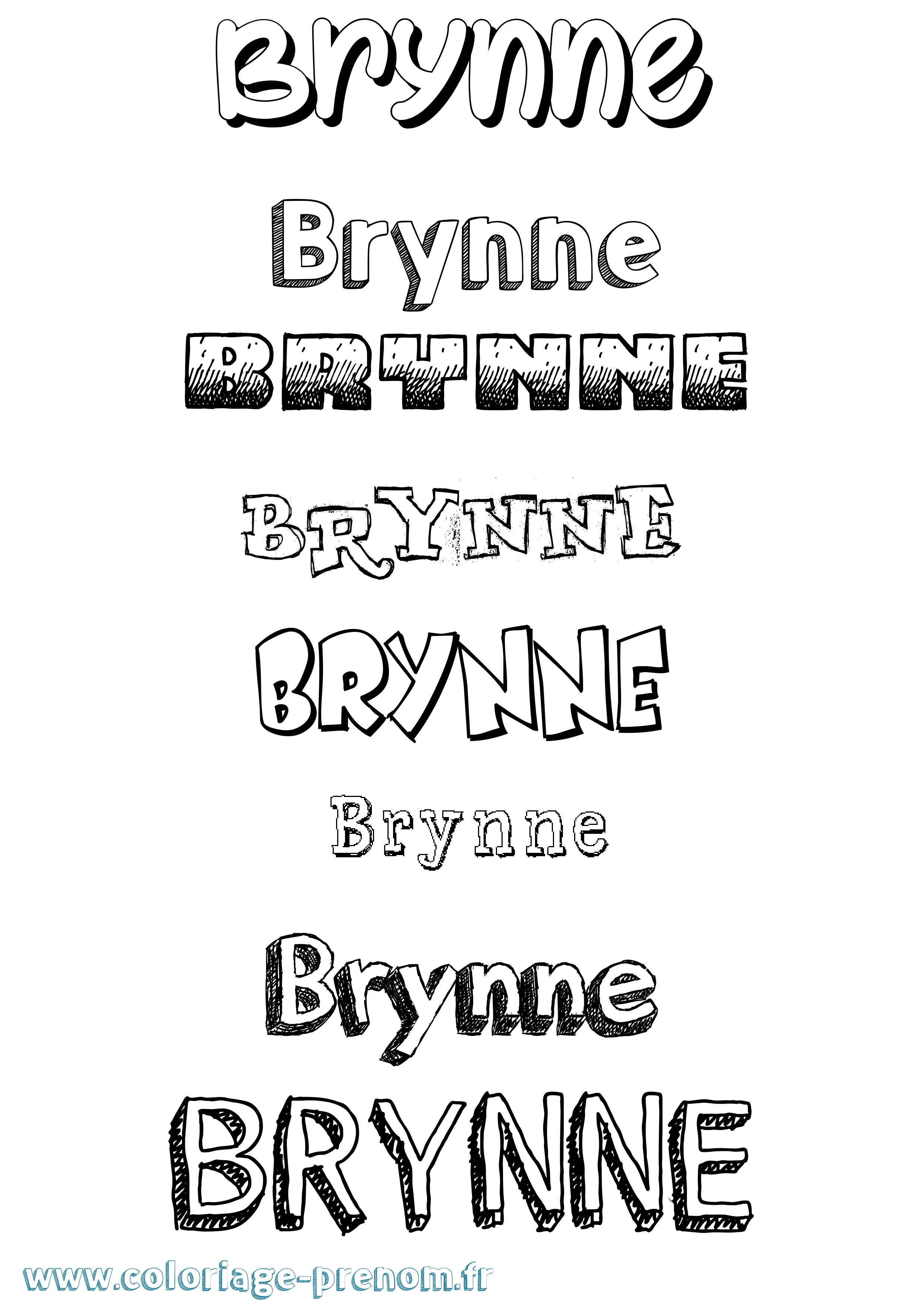 Coloriage Brynne Dessiné Coloriage prénom Brynne Dessiné