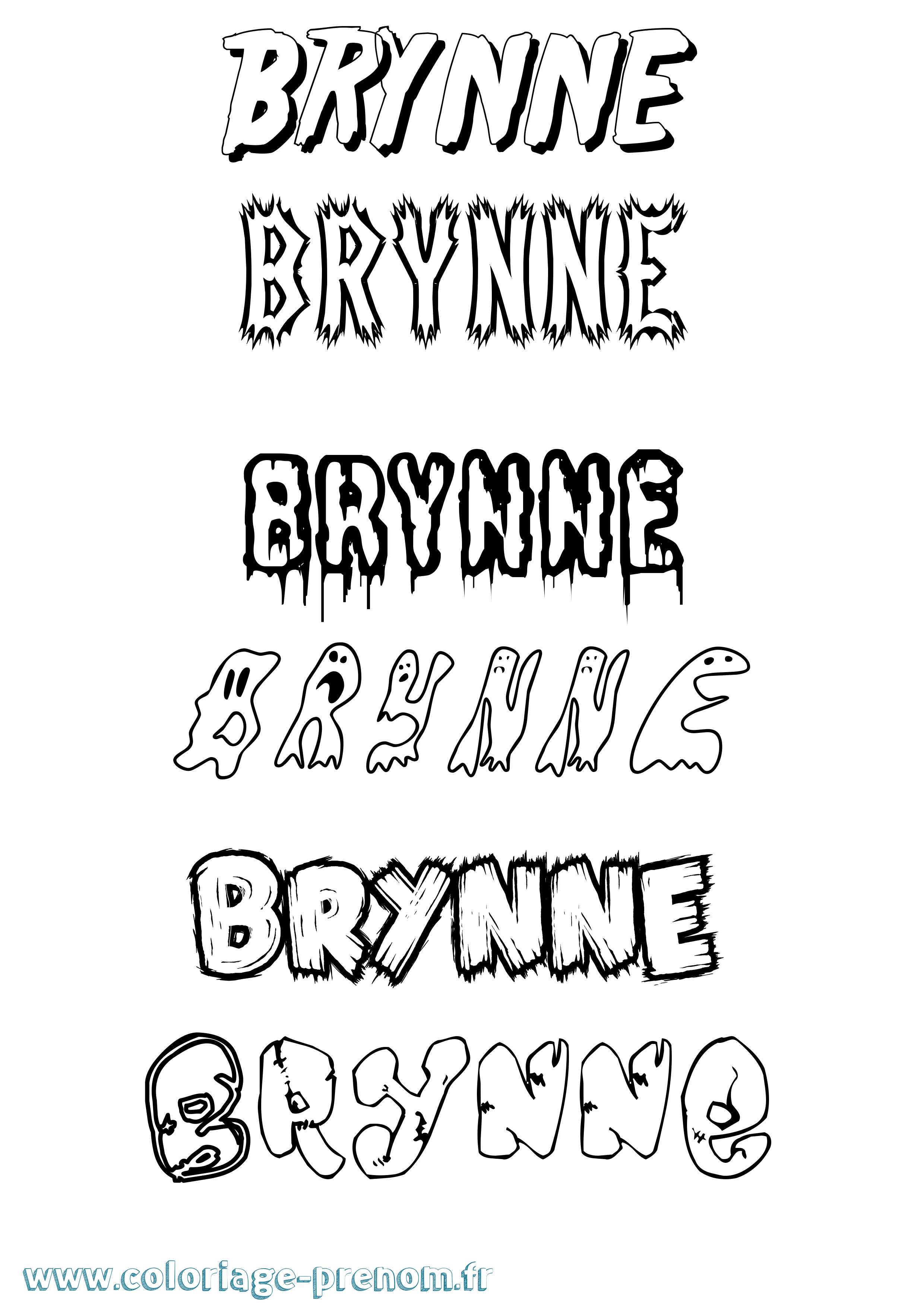 Coloriage Brynne Frisson Coloriage prénom Brynne Frisson