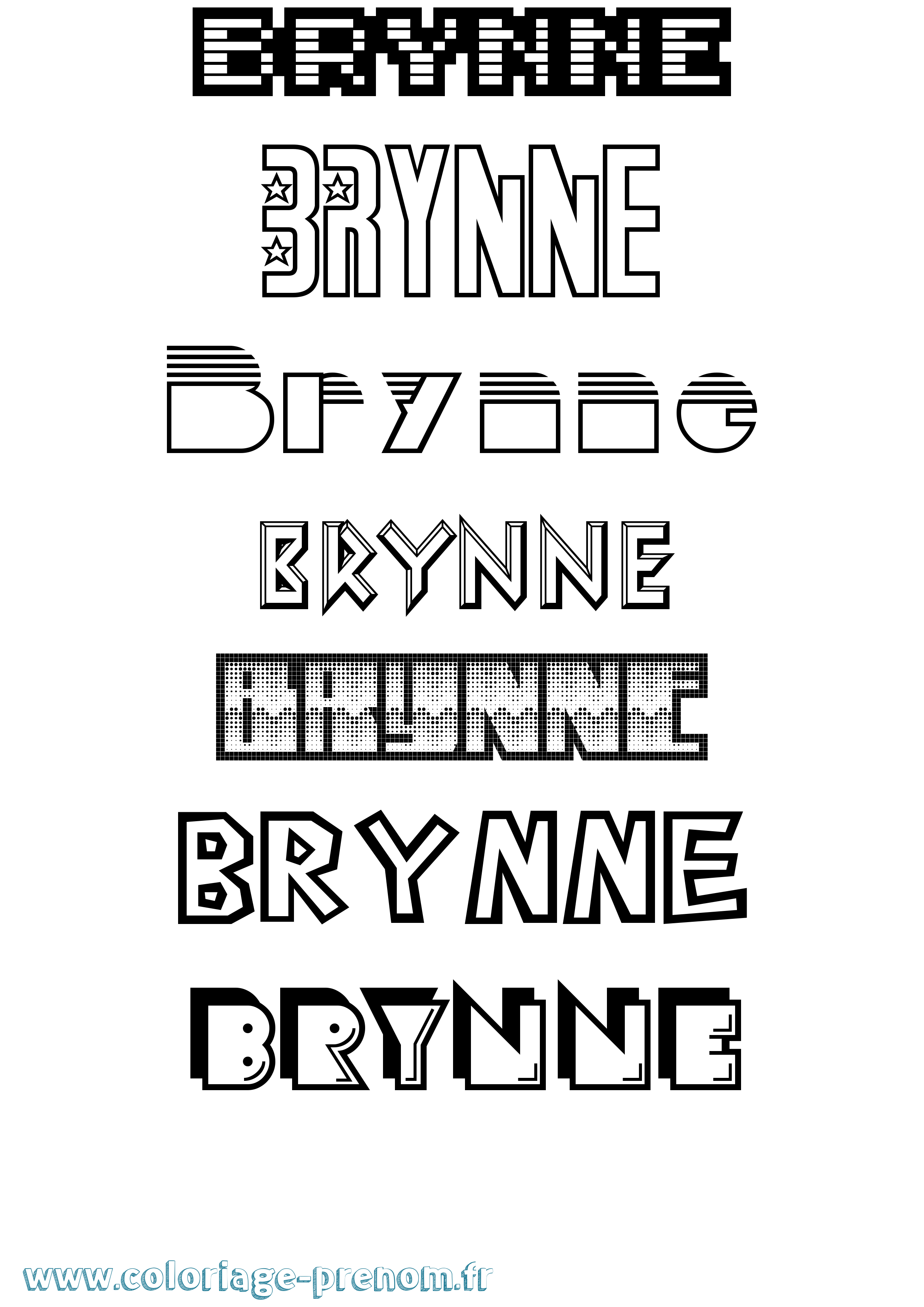 Coloriage Brynne Jeux Vidéos Coloriage prénom Brynne Jeux Vidéos