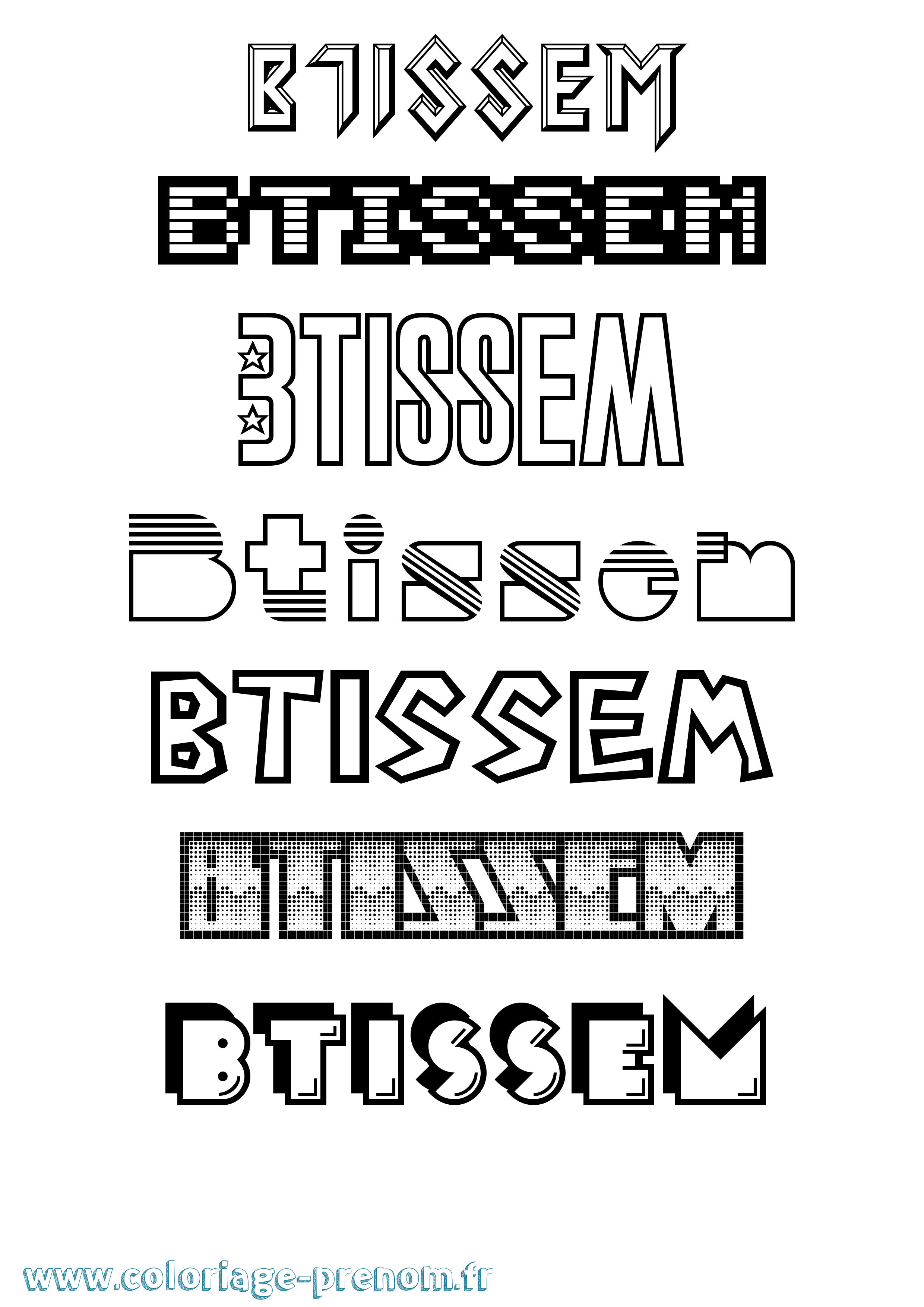 Coloriage Btissem Jeux Vidéos Coloriage prénom Btissem Jeux Vidéos