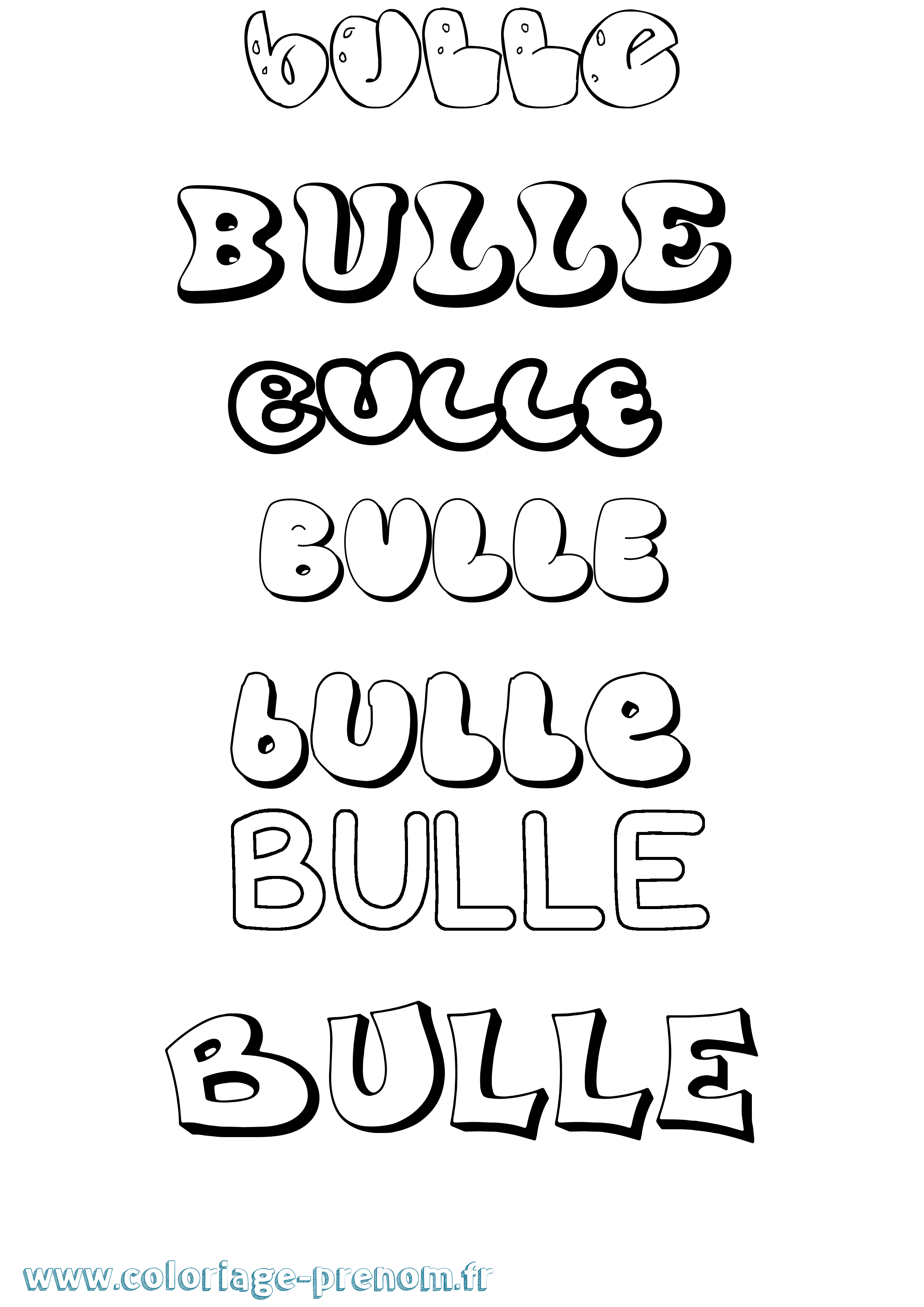 Coloriage Bulle Bubble Coloriage prénom Bulle Bubble