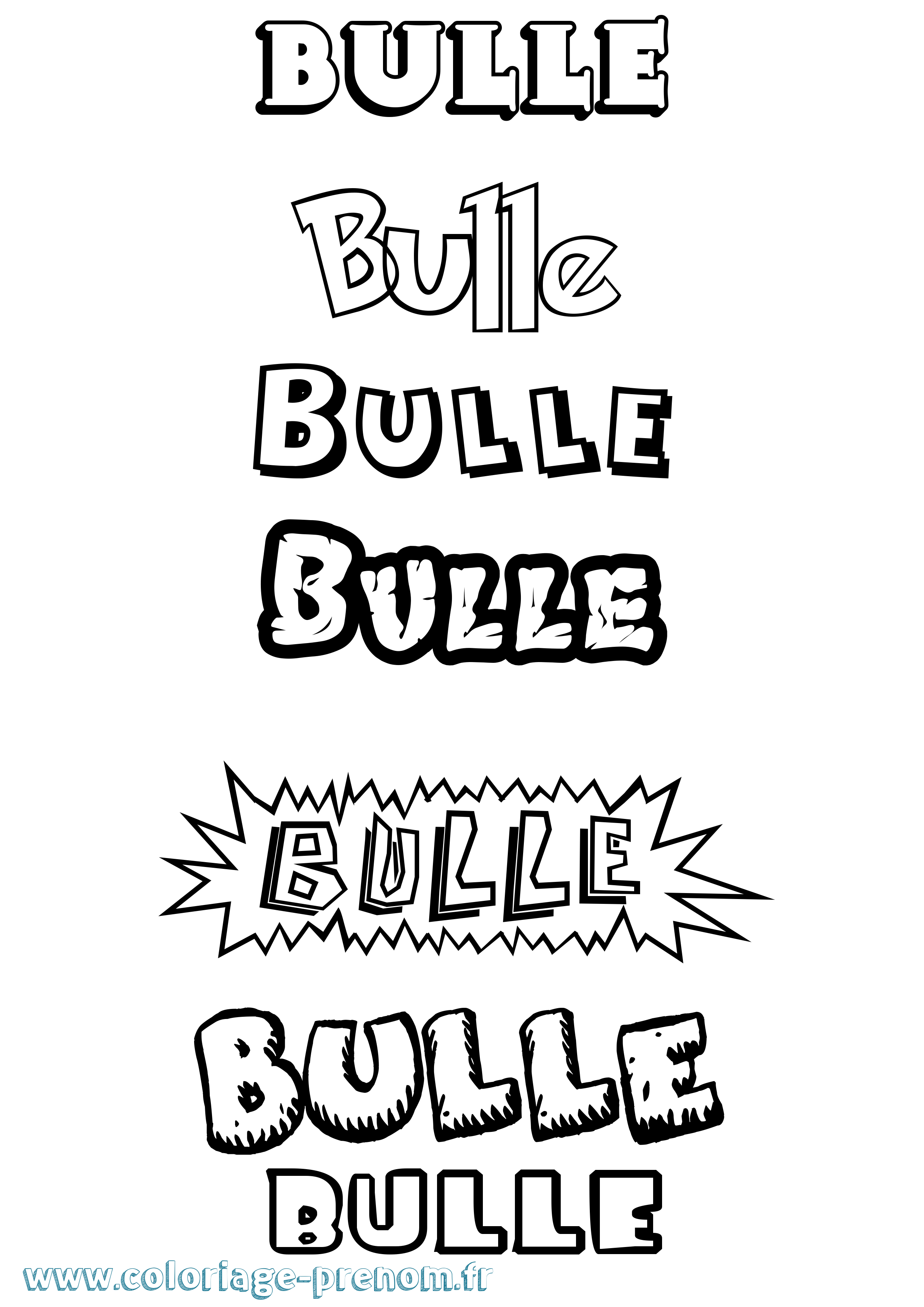 Coloriage Bulle Dessin Animé Coloriage prénom Bulle Dessin Animé